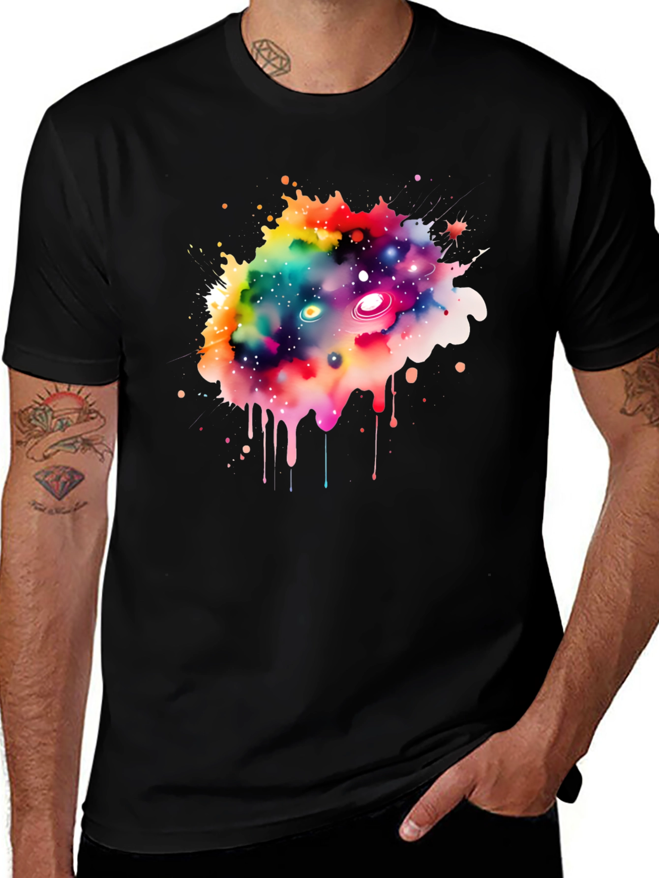 Variant 13 of Galaxy Splash T-Shirt - Unique Watercolor Design