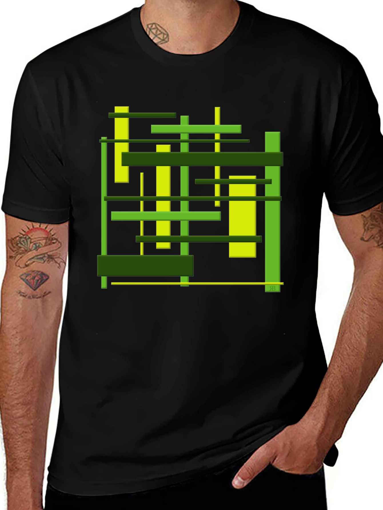 Variant 12 of Abstract Geometric Lines Graphic T-Shirt - Modern Art Tee