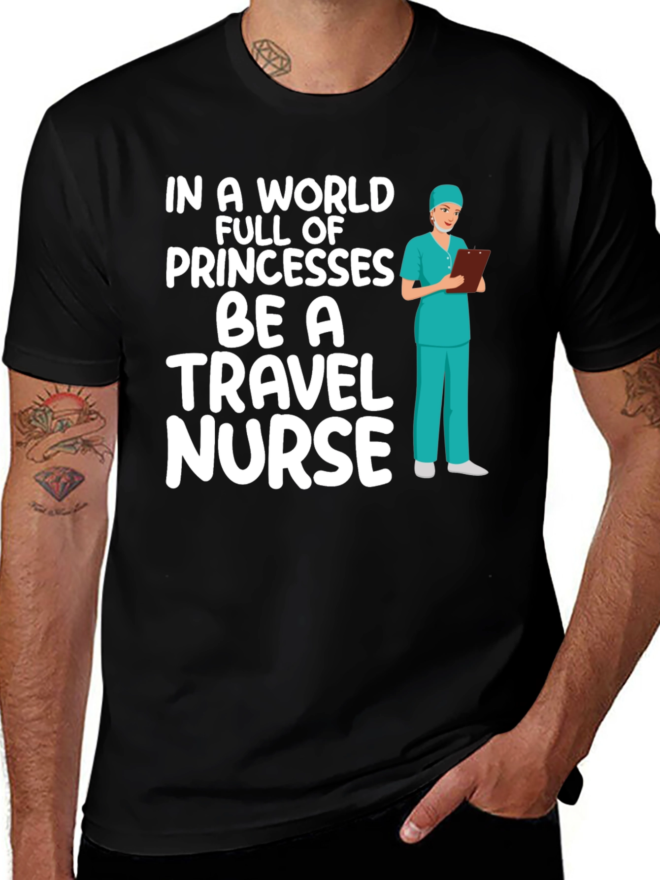 Travel Nurse T-Shirt - Princesses Be a Nurse
