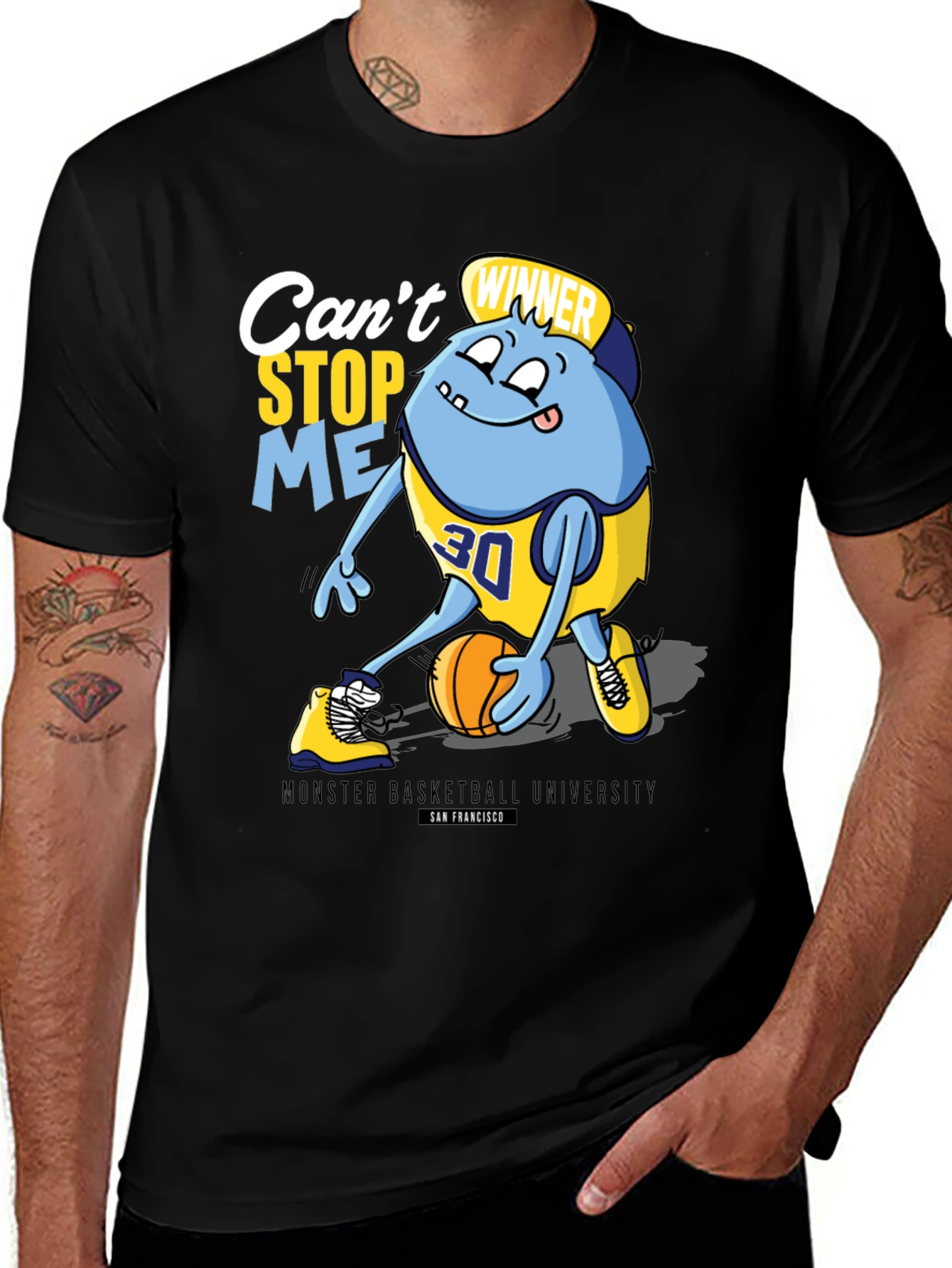 Variant 5 of Monster Basketball University Black T-Shirt