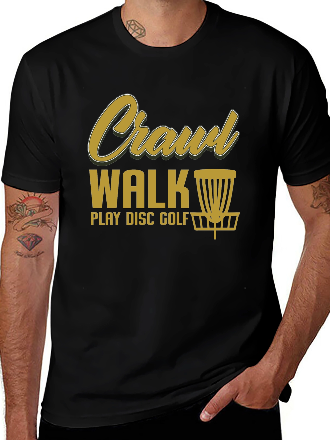 Variant 10 of Crawl Walk Play Disc Golf T-Shirt