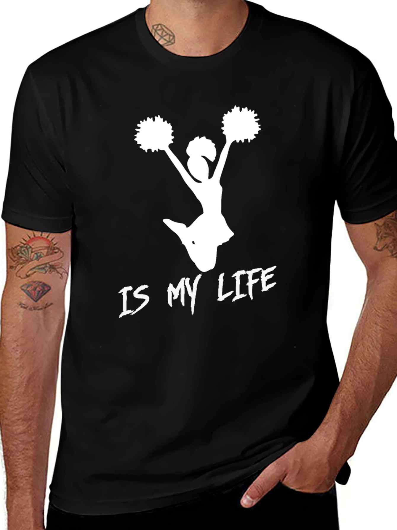 Cheerleader Is My Life T-Shirt - Black