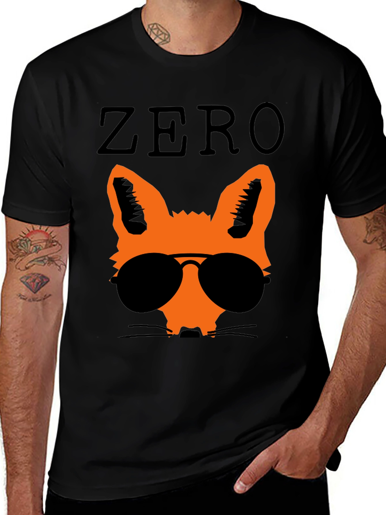 Variant 20 of Cool Fox Graphic Tee - Black