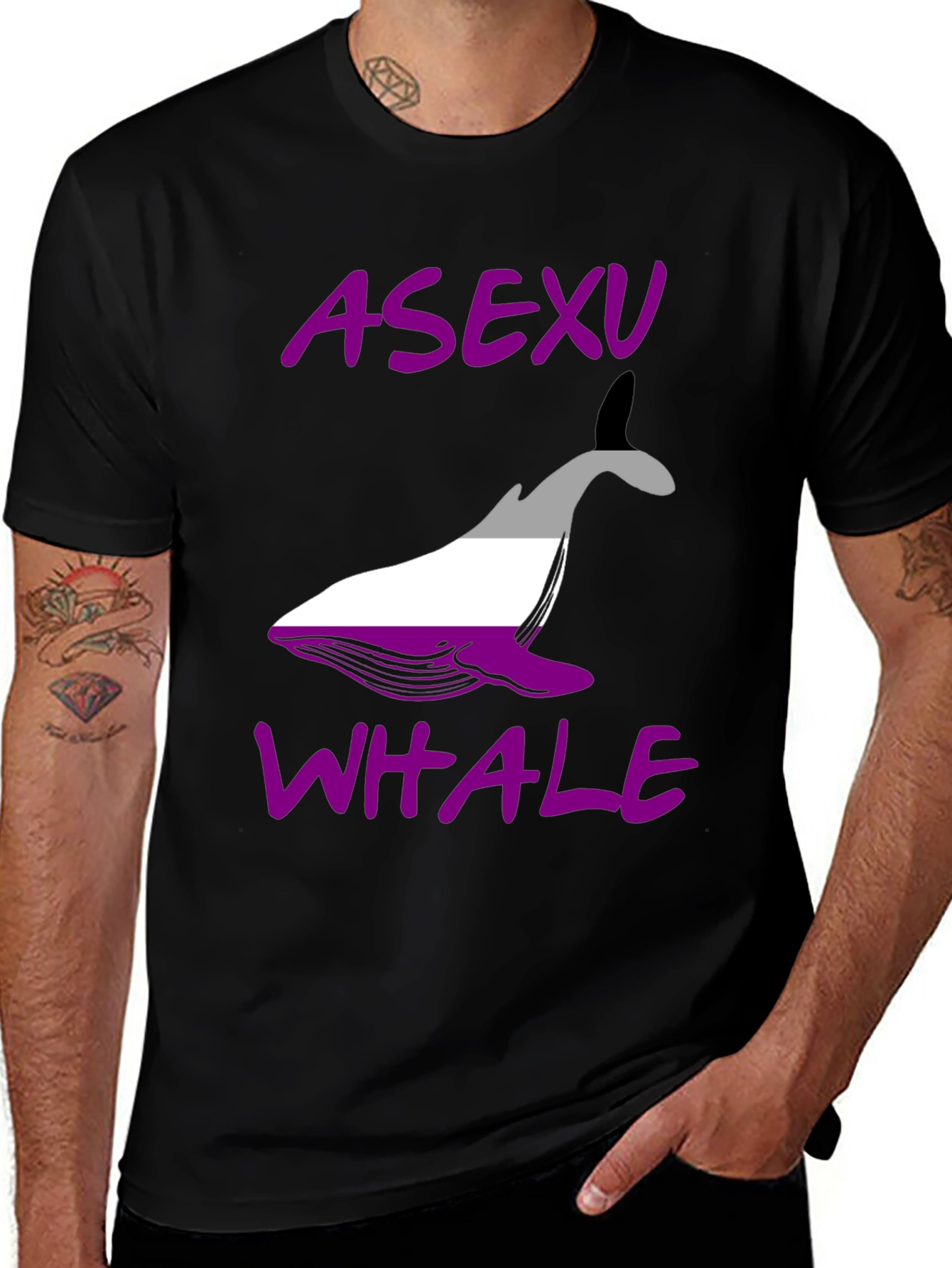 Variant 25 of Asexual Pride Whale Graphic T-Shirt