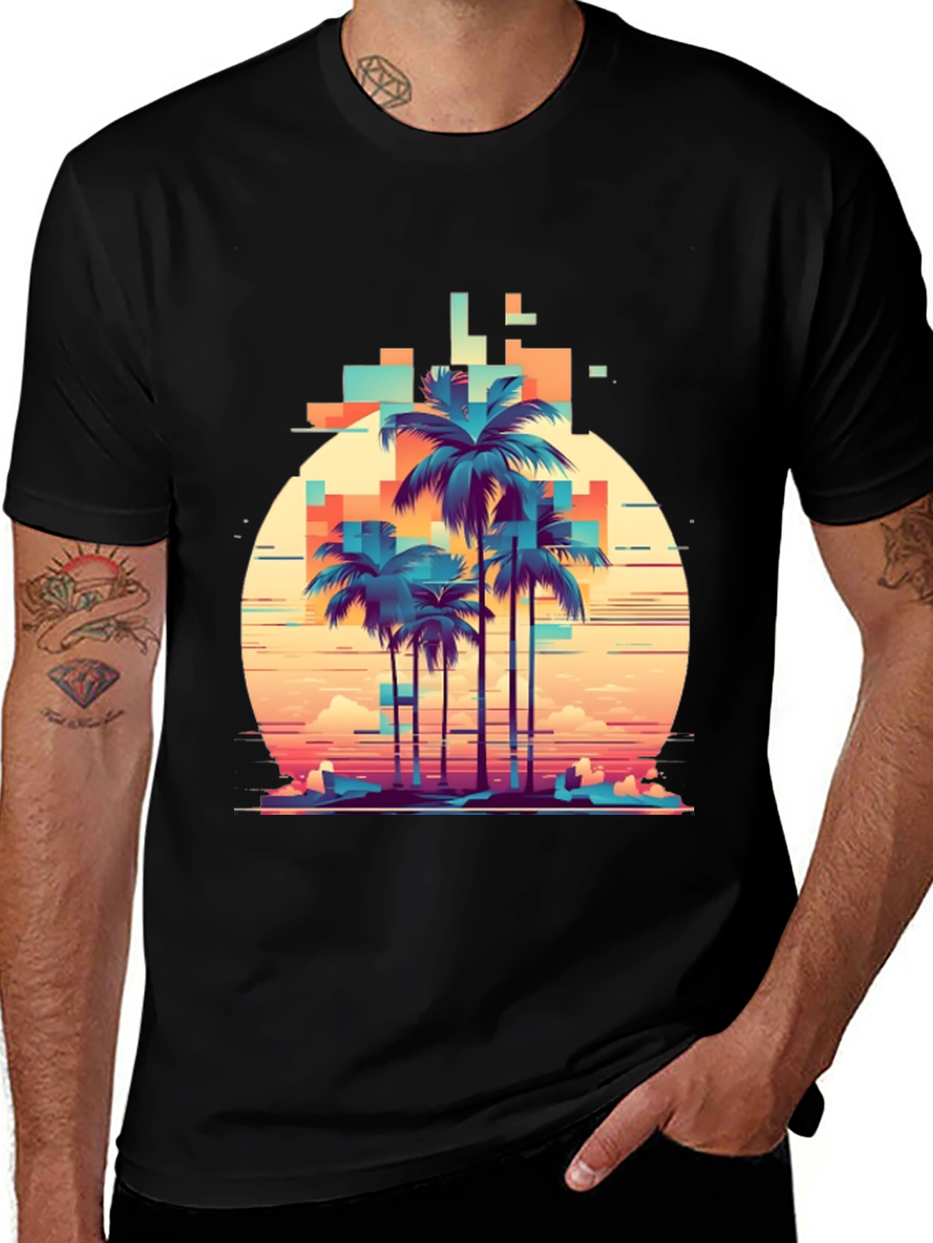 Variant 15 of Retro Palm Tree Graphic T-Shirt