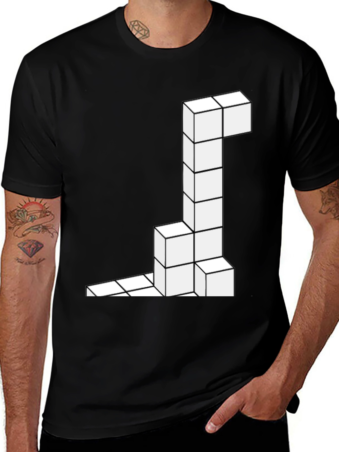Tetris Block Tee - Geeky Geometric Style