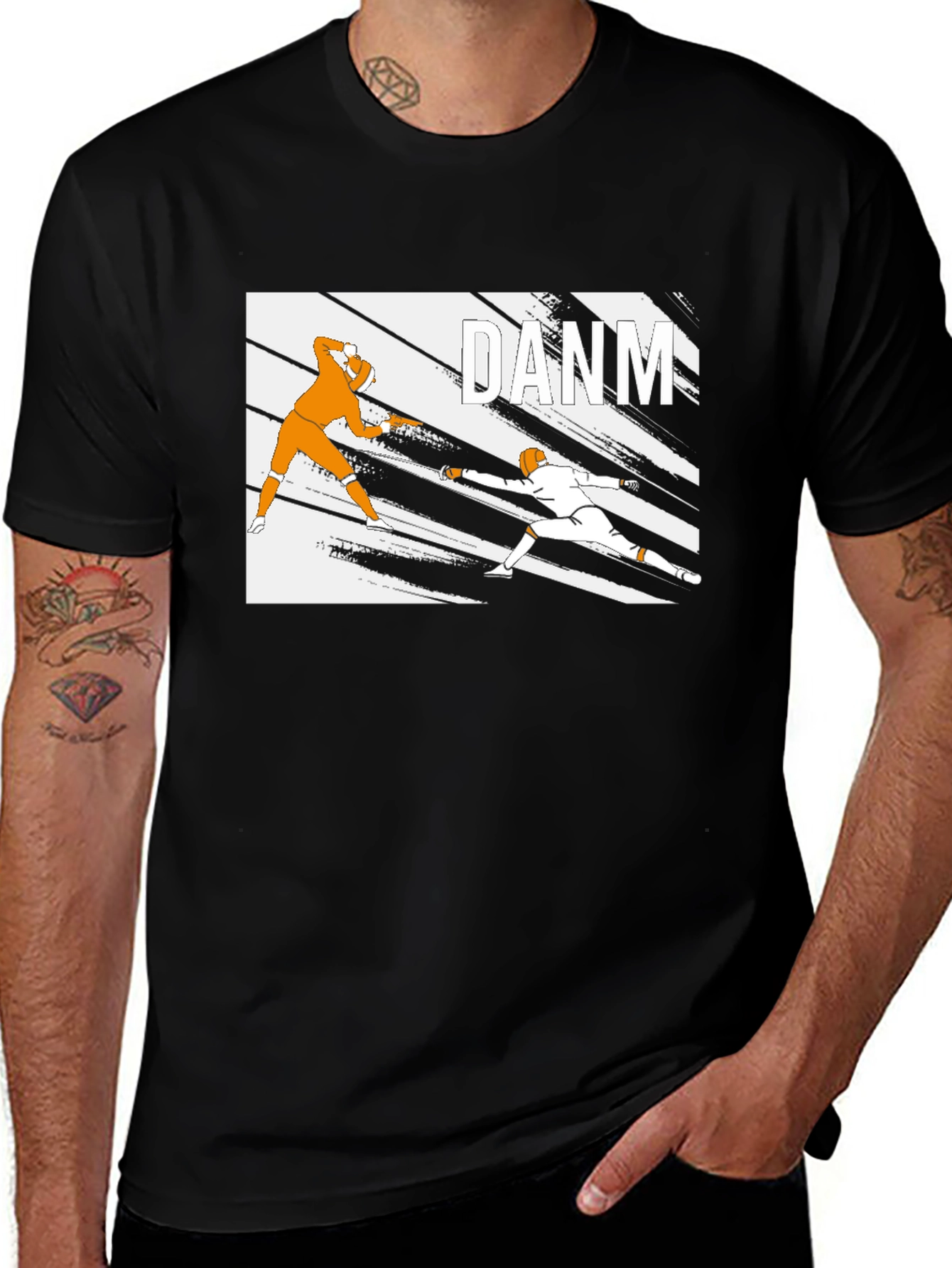 Variant 28 of Fencing Graphic T-Shirt - DANM - Black