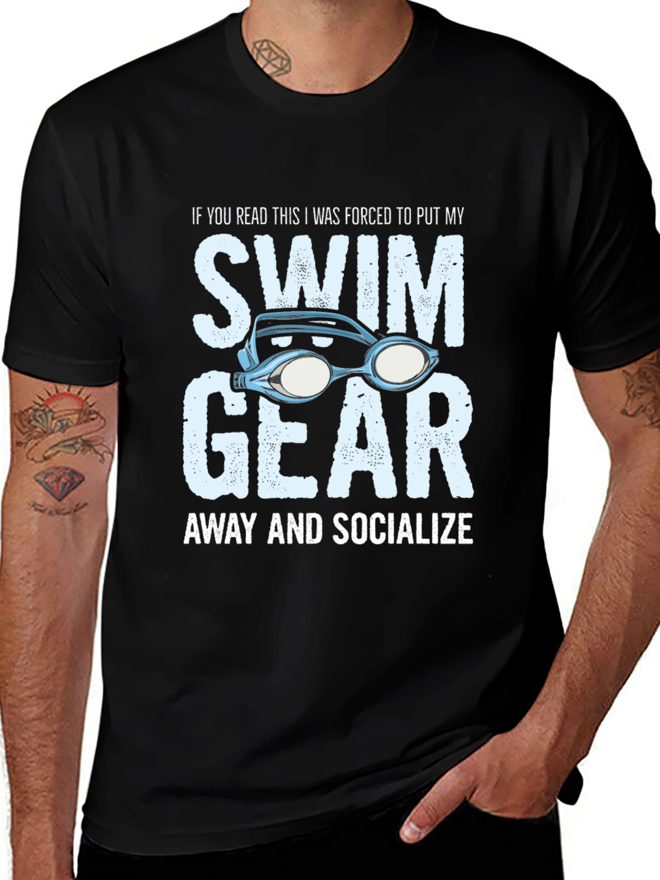 Variant 25 of Funny Swim Gear Socialize T-Shirt
