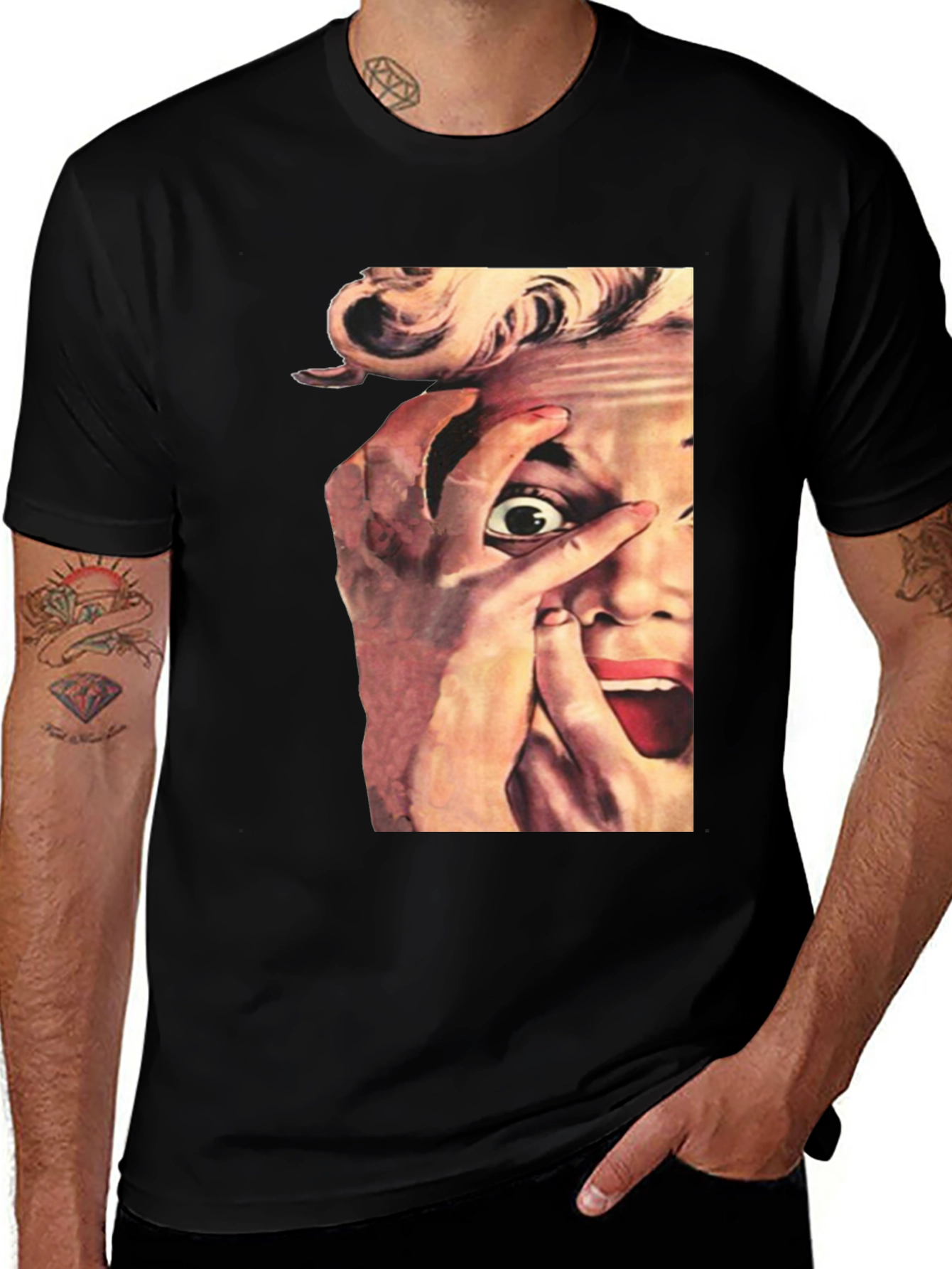 Variant 30 of Retro Horror Graphic Tee - Classic Black T-Shirt