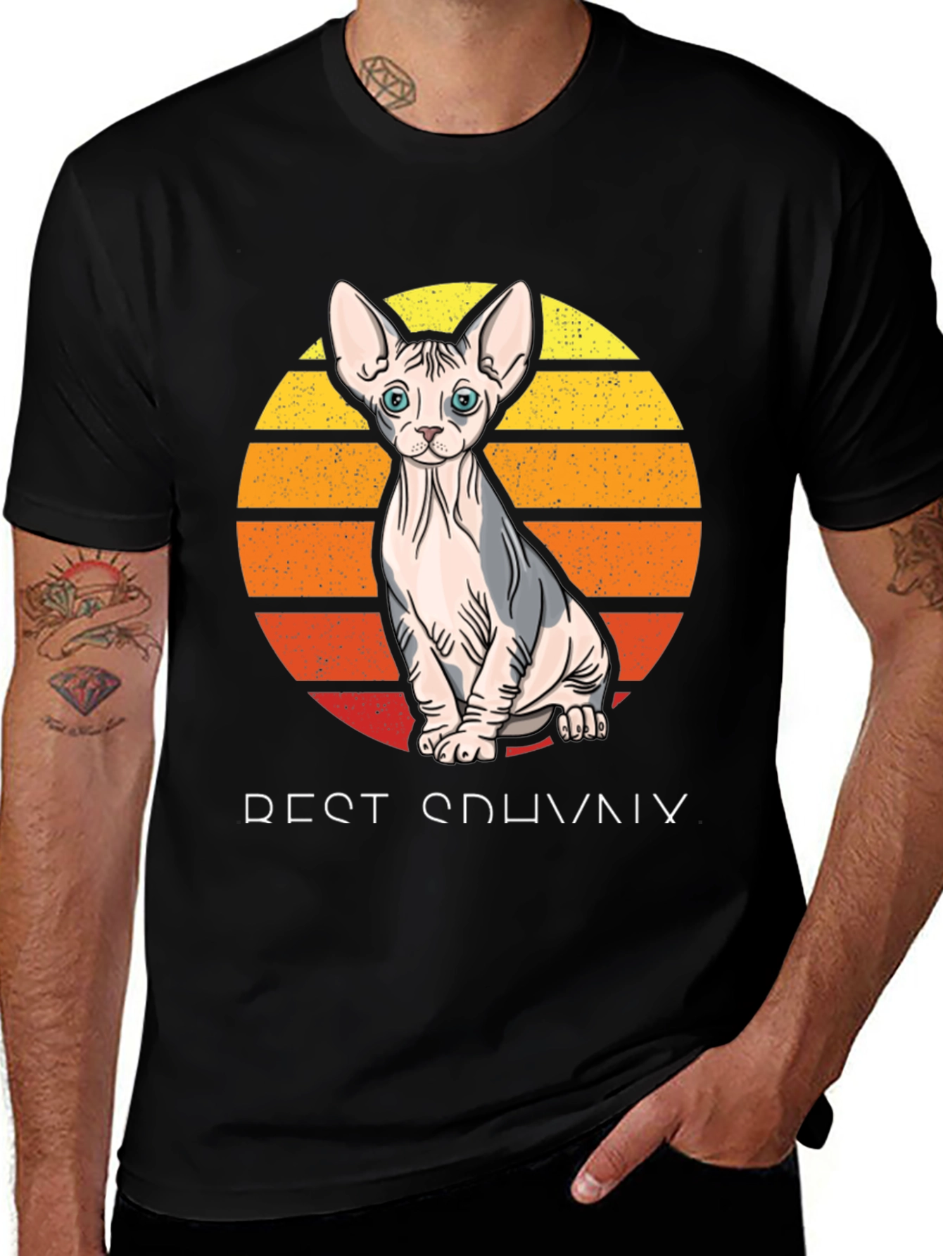Variant 12 of Best Sphynx Cat T-Shirt Retro Style