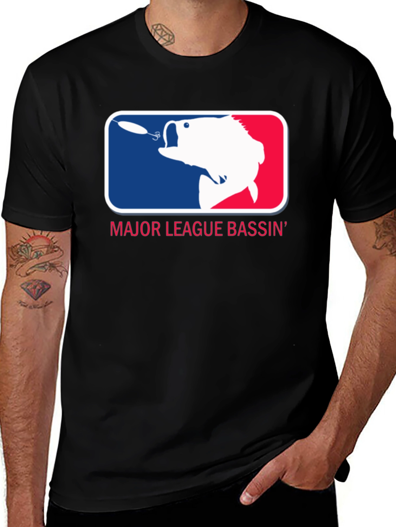 Major League Bassin' Black T-Shirt