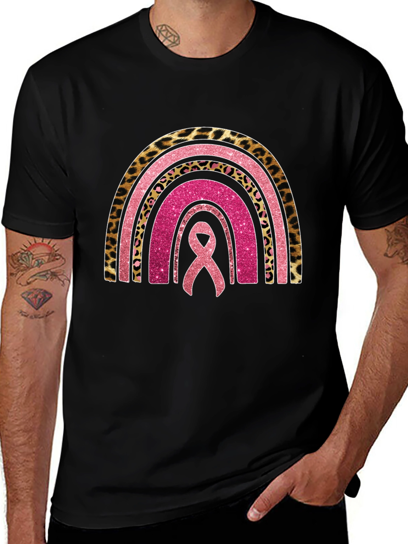 Variant 21 of Breast Cancer Awareness Rainbow Ribbon Tee