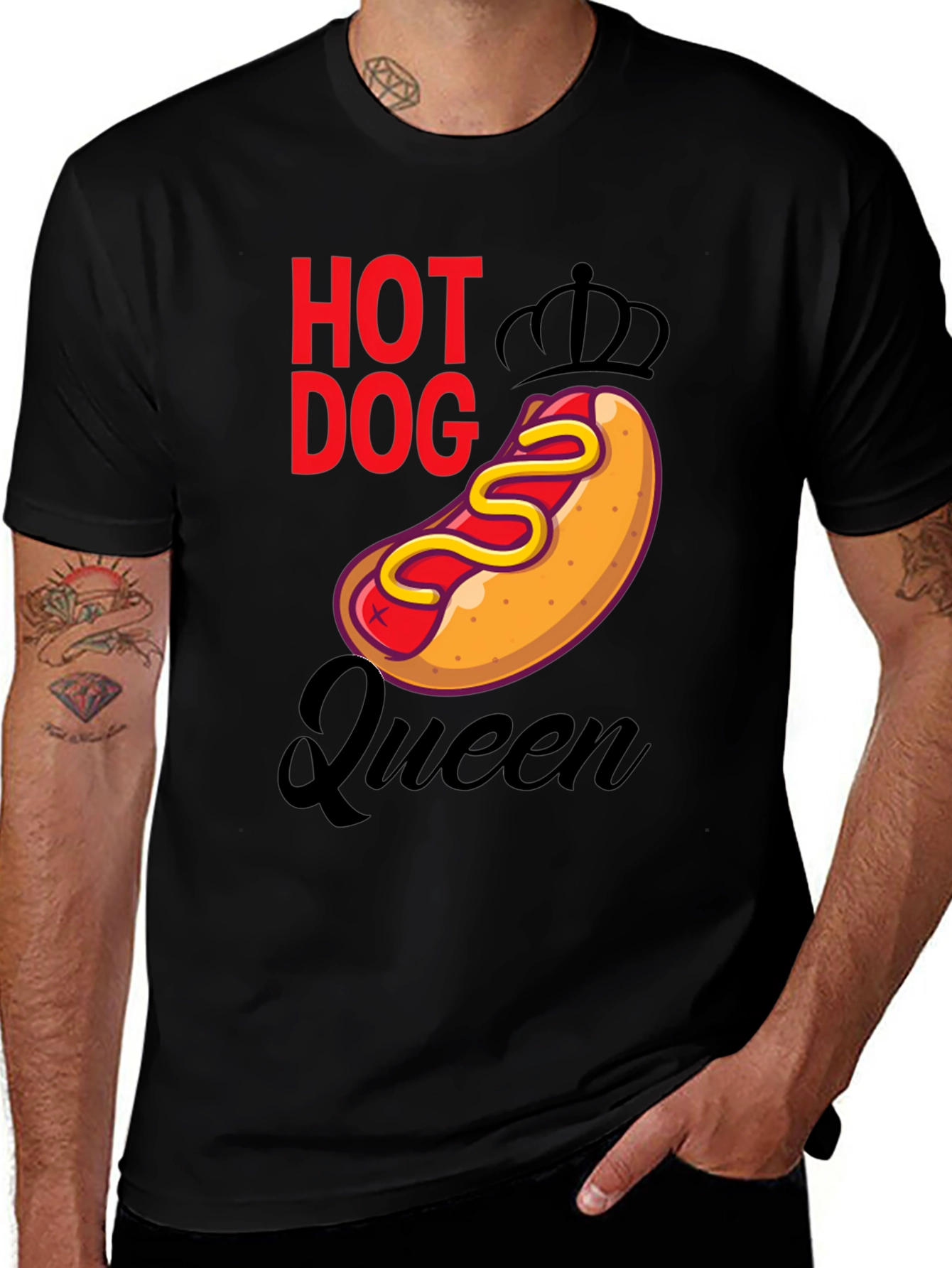 Variant 27 of Hot Dog Queen Graphic T-Shirt - Novelty Tee