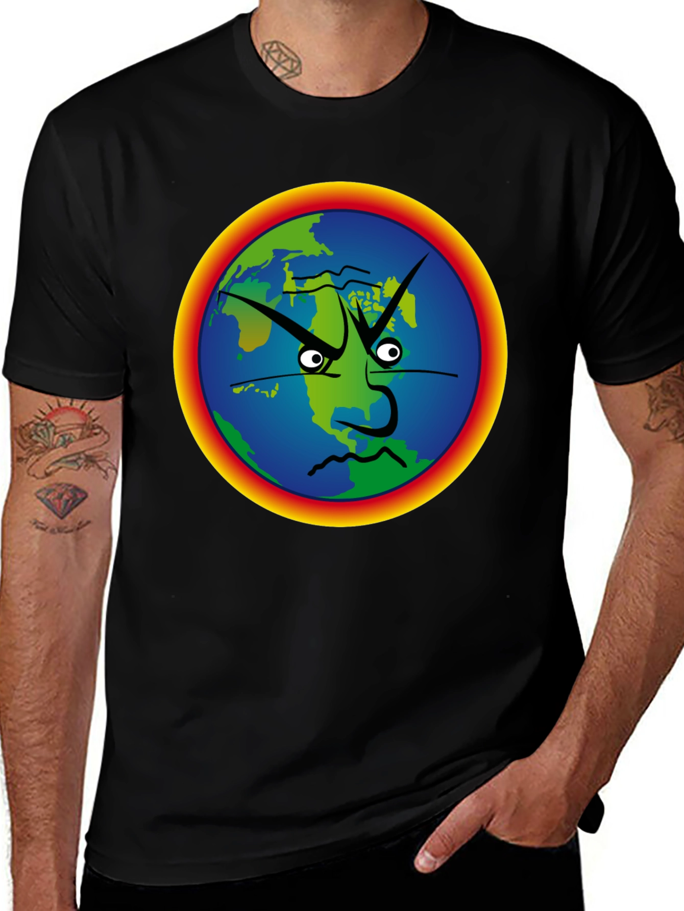 Variant 9 of Angry Earth Cartoon Graphic Novelty T-Shirt