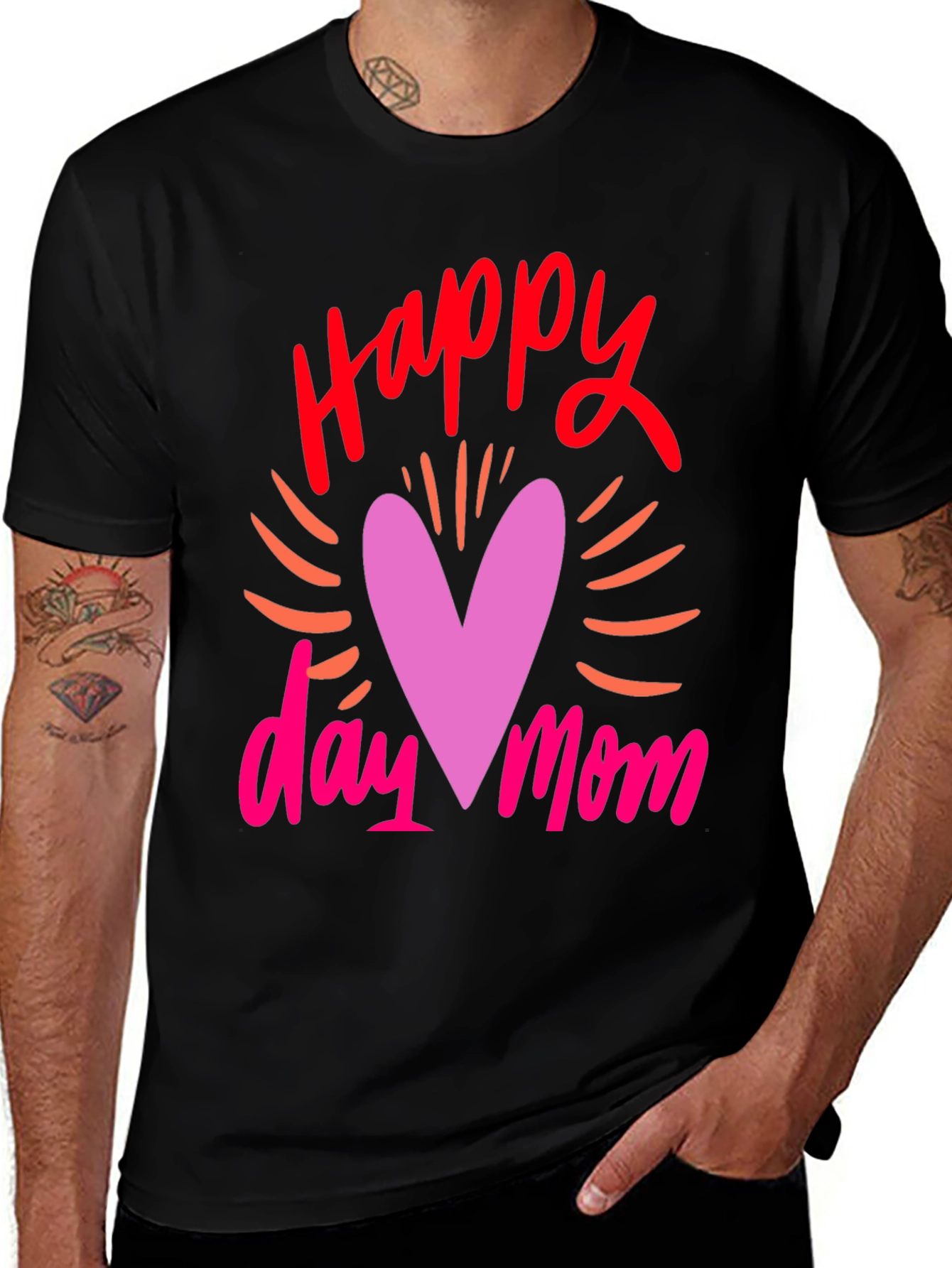 Variant 12 of Happy Mother's Day Black Graphic Tee for Men