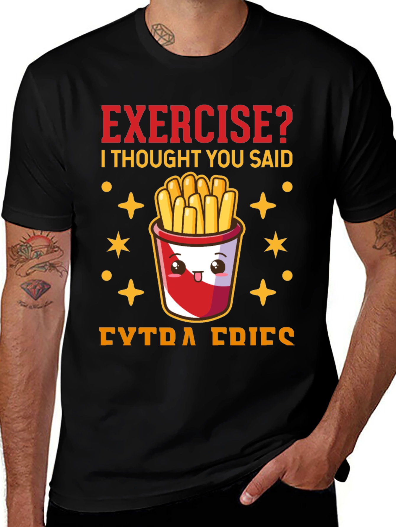 Variant 2 of Funny Exercise? Extra Fries Graphic Tee