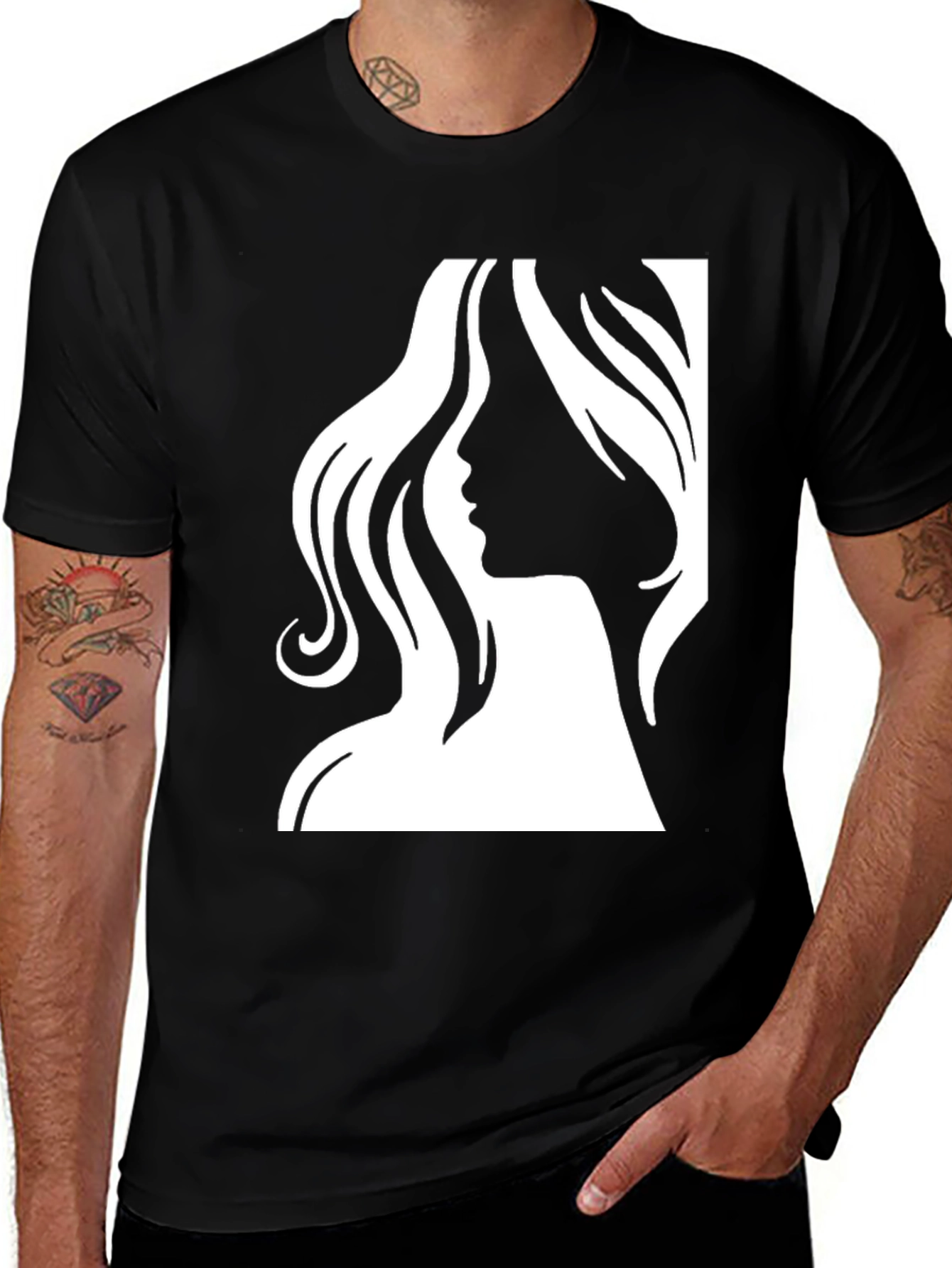 Variant 8 of Stylish Woman Silhouette Graphic Tee