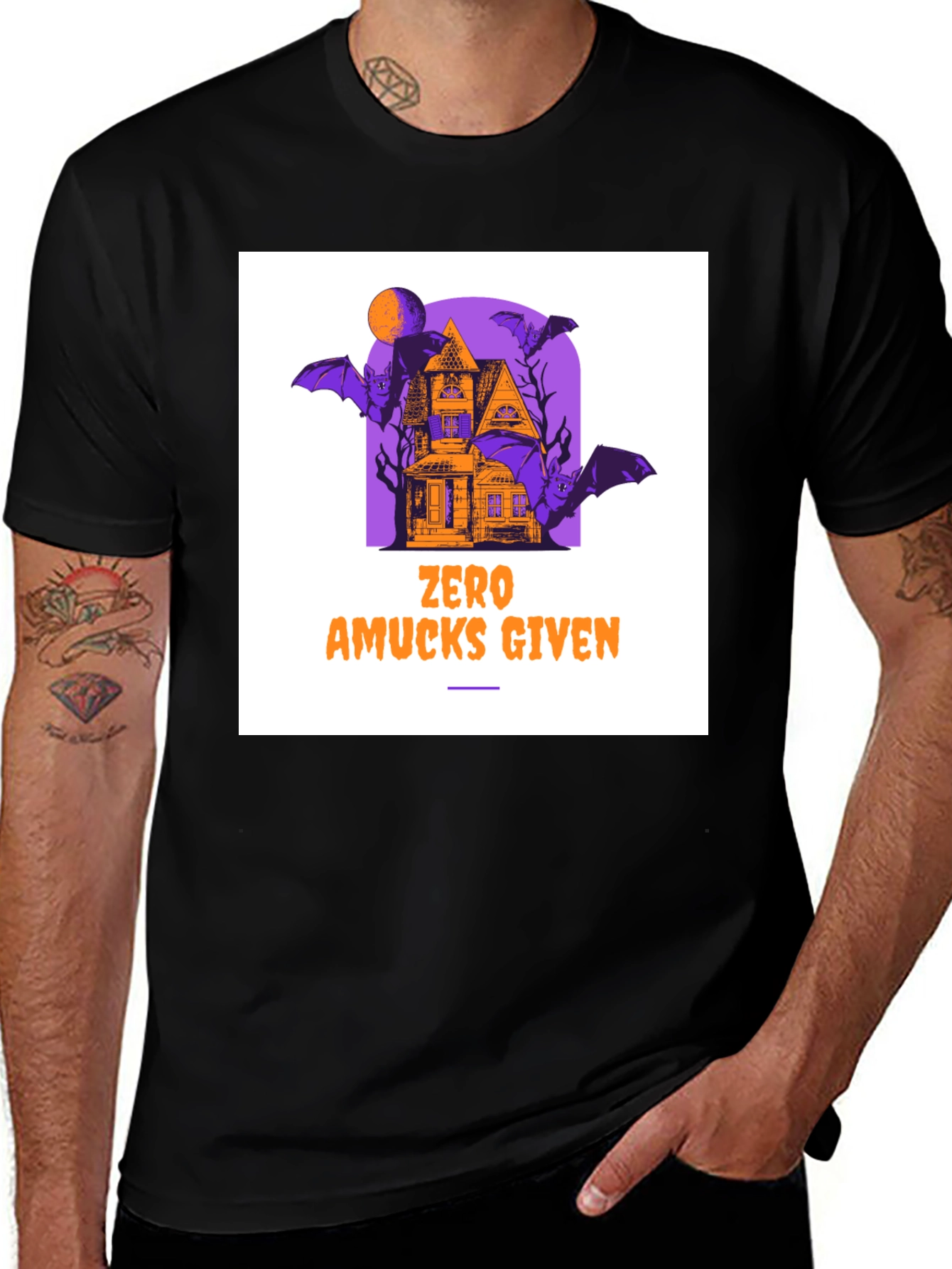 Zero Amucks Given Halloween Graphic T-Shirt