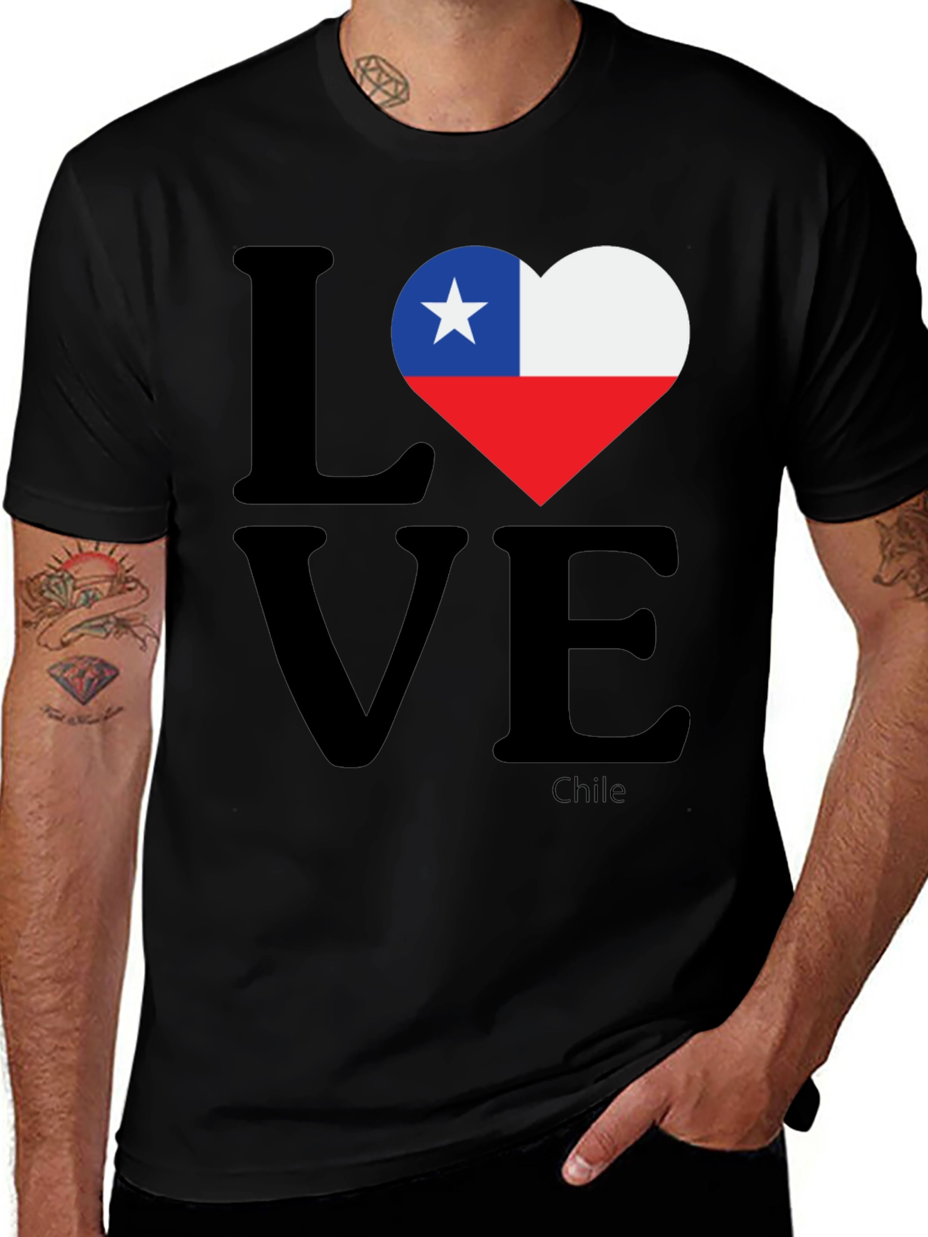 Chile Flag Love Heart T-Shirt