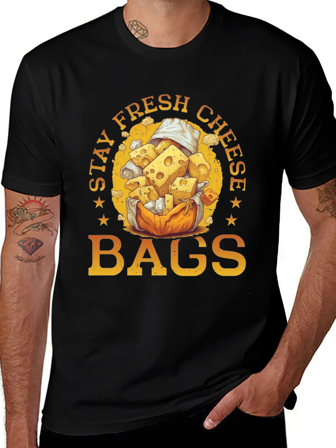 Variant 14 of Stay Fresh Cheese Bags Graphic T-Shirt