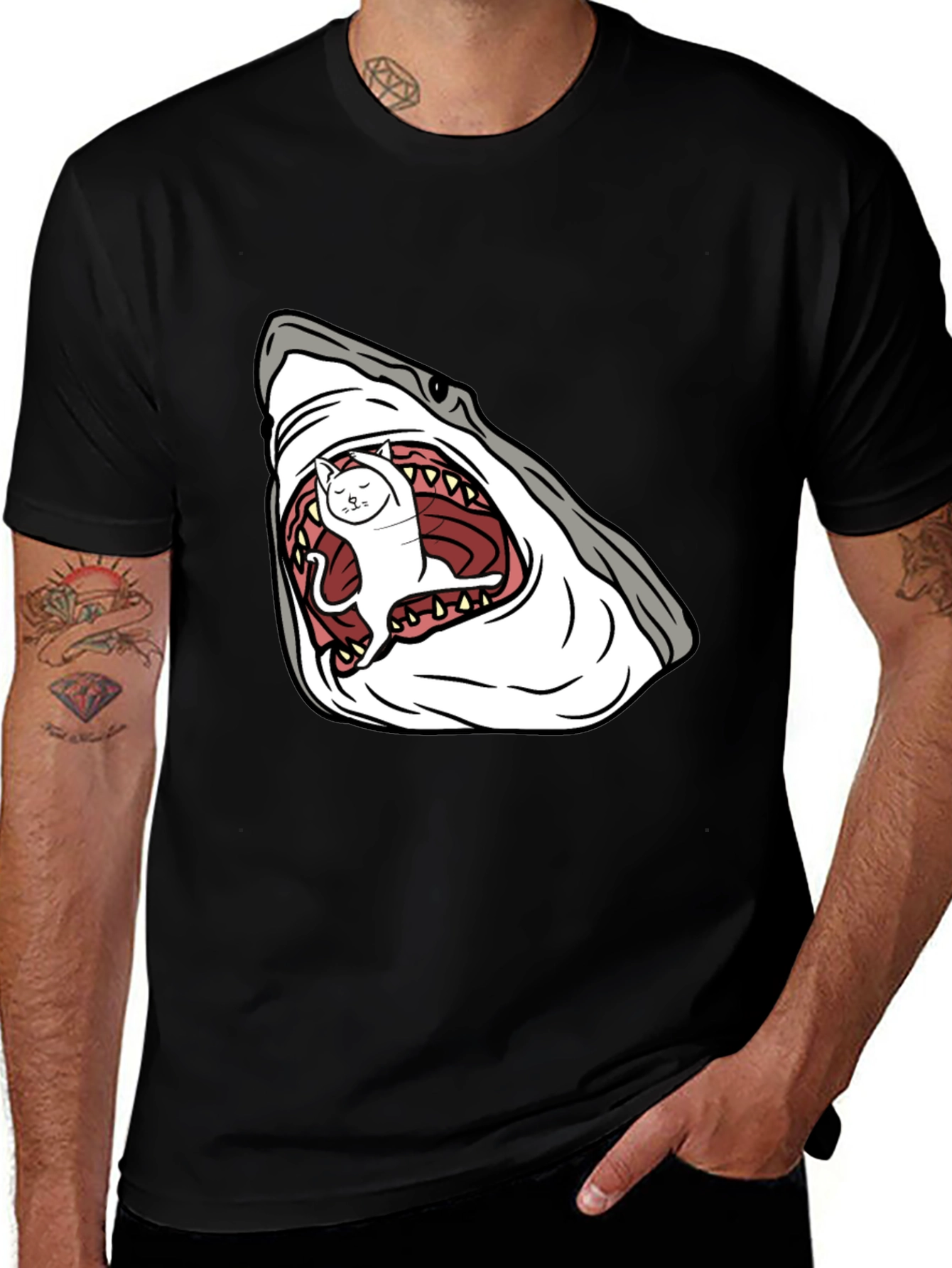 Variant 22 of Shark Cat T-Shirt - Funny Graphic Tee
