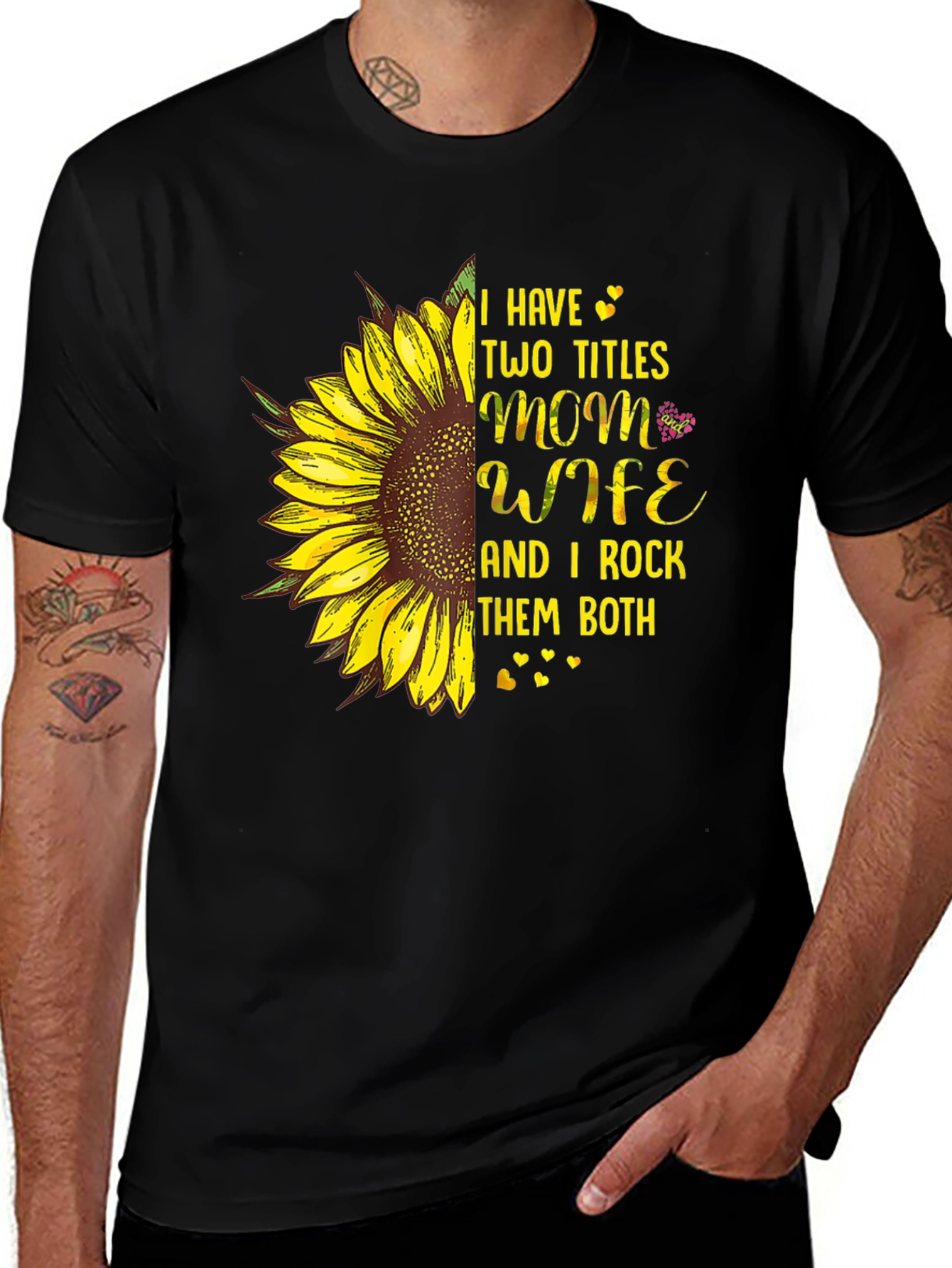 Variant 7 of Mom Wife Sunflower Graphic T-Shirt