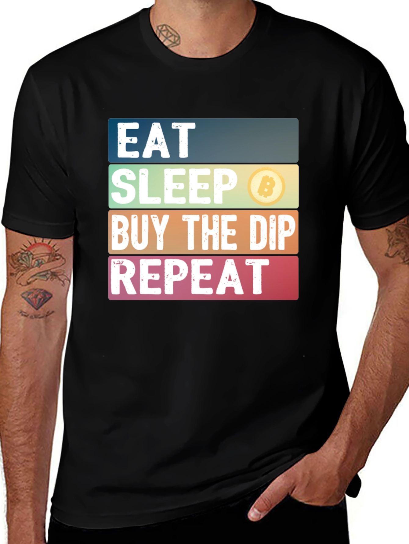 Variant 4 of Eat Sleep Buy the Dip Repeat Crypto T-Shirt