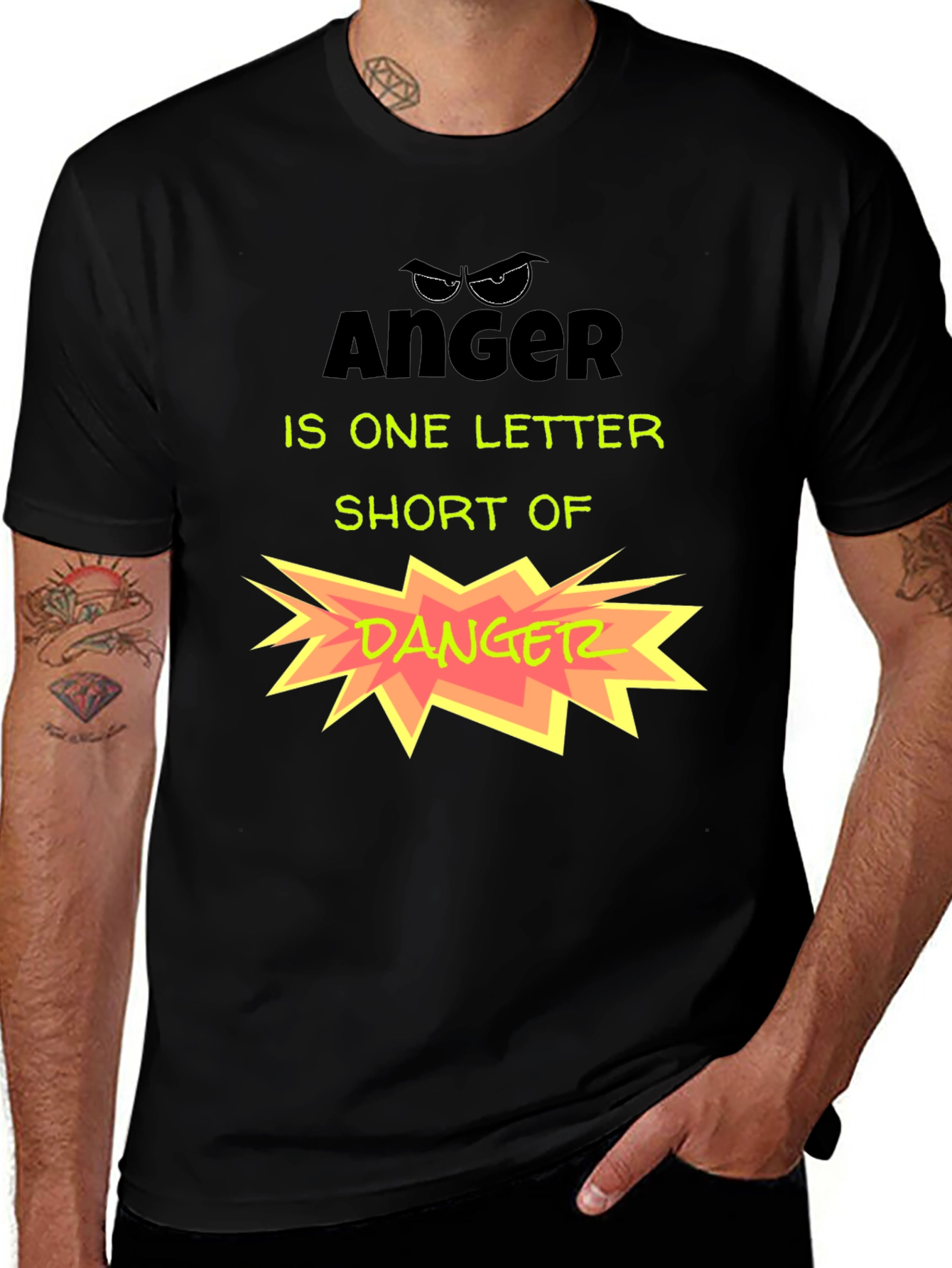 Variant 24 of Anger vs. Danger Funny Graphic T-Shirt