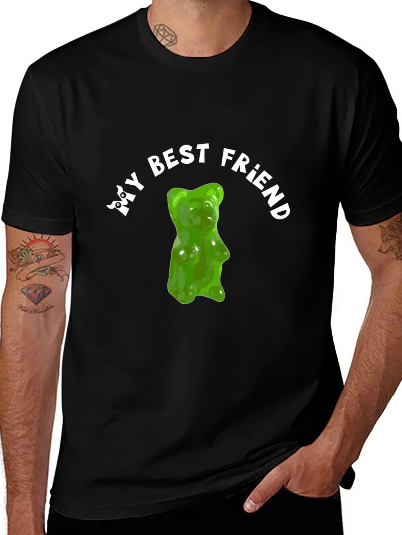 My Best Friend Gummy Bear Black T-Shirt