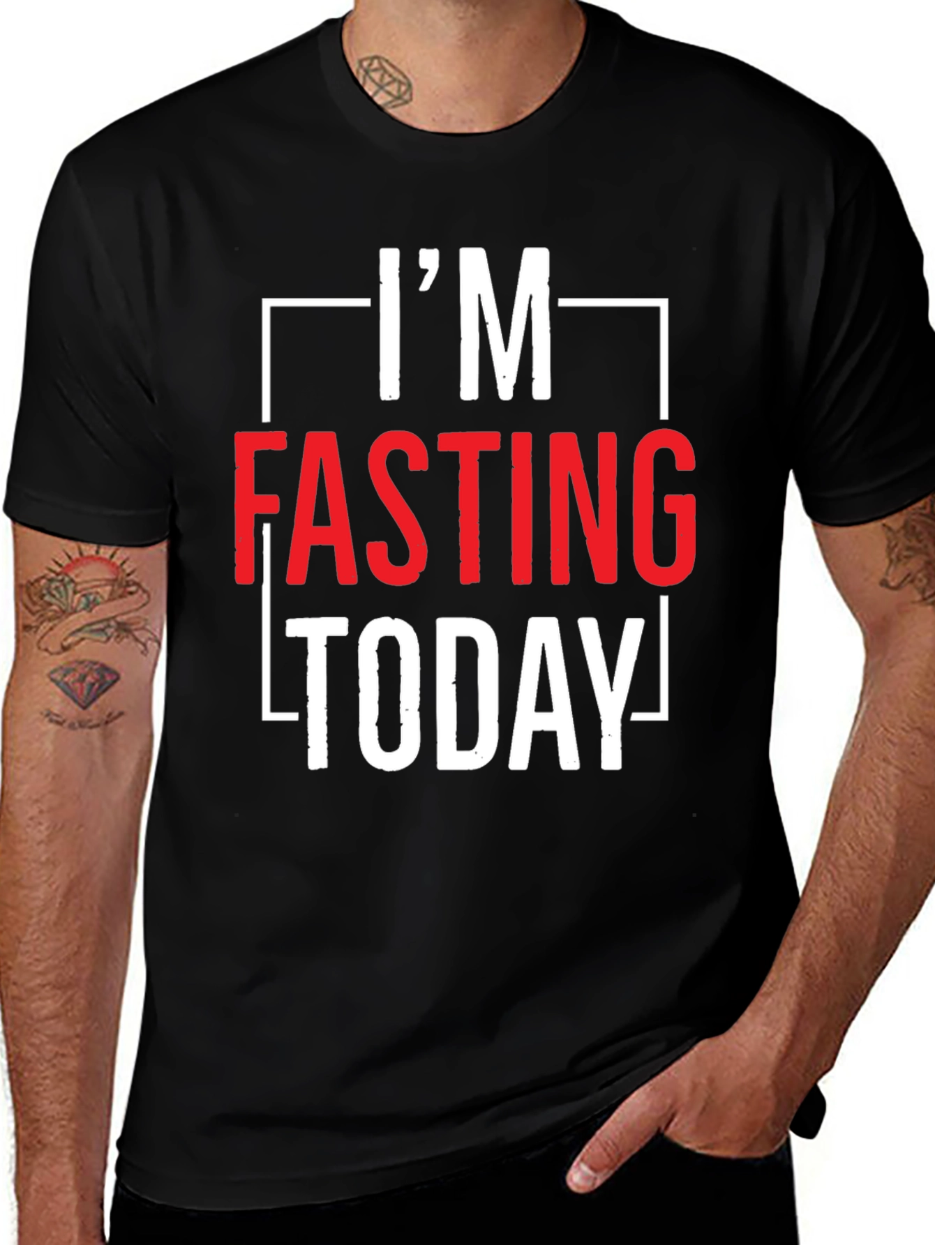 Variant 13 of I'm Fasting Today Graphic Tee - Black