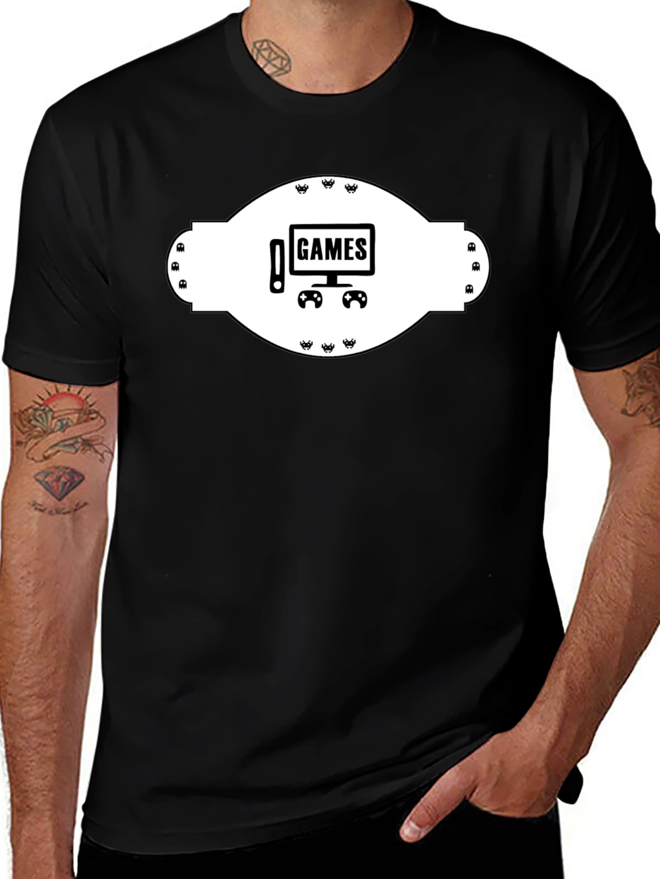Variant 21 of Gamer T-Shirt - Black Cotton Tee