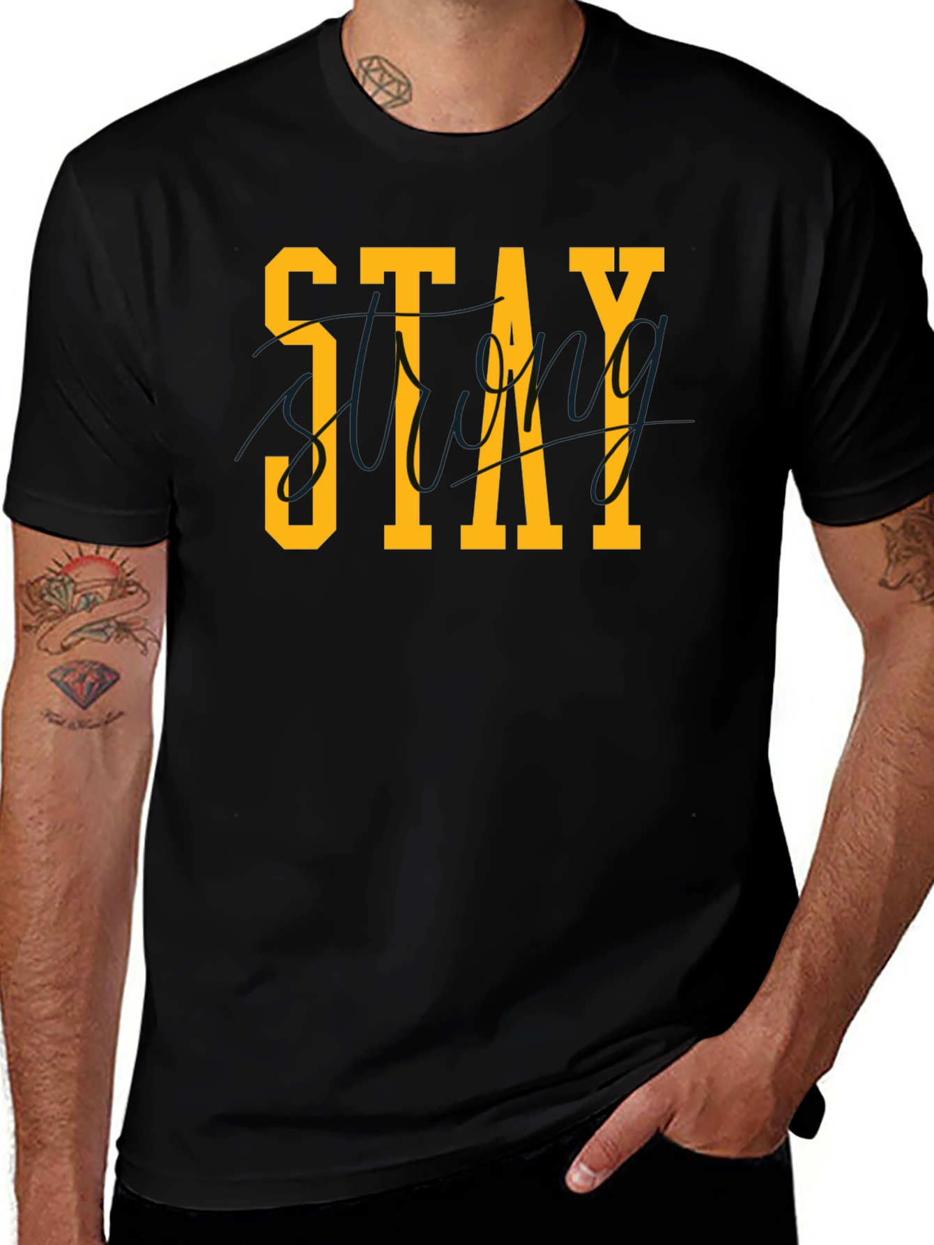 Stay Strong Graphic T-Shirt - Black