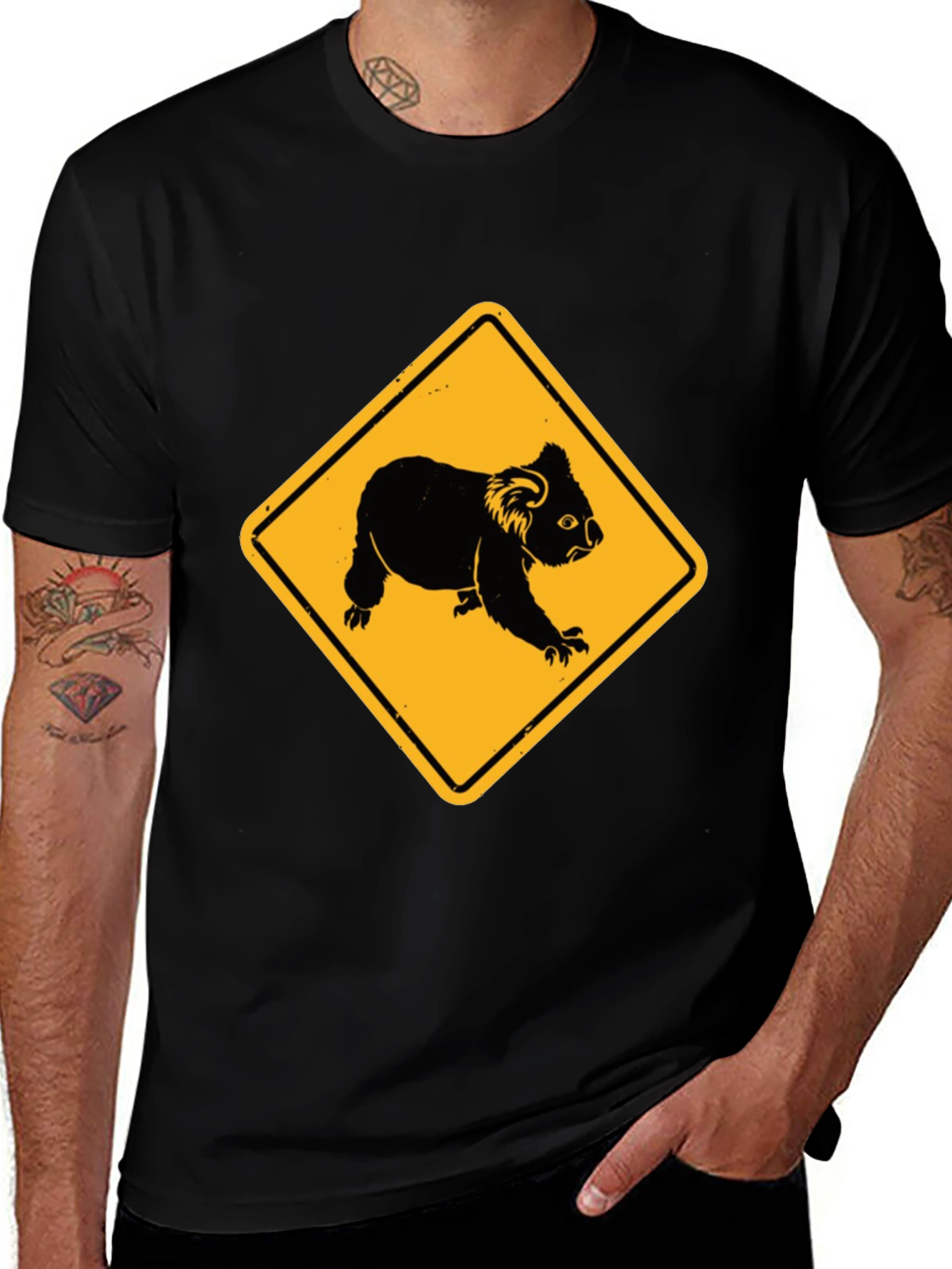 Variant 17 of Koala Crossing Black T-Shirt