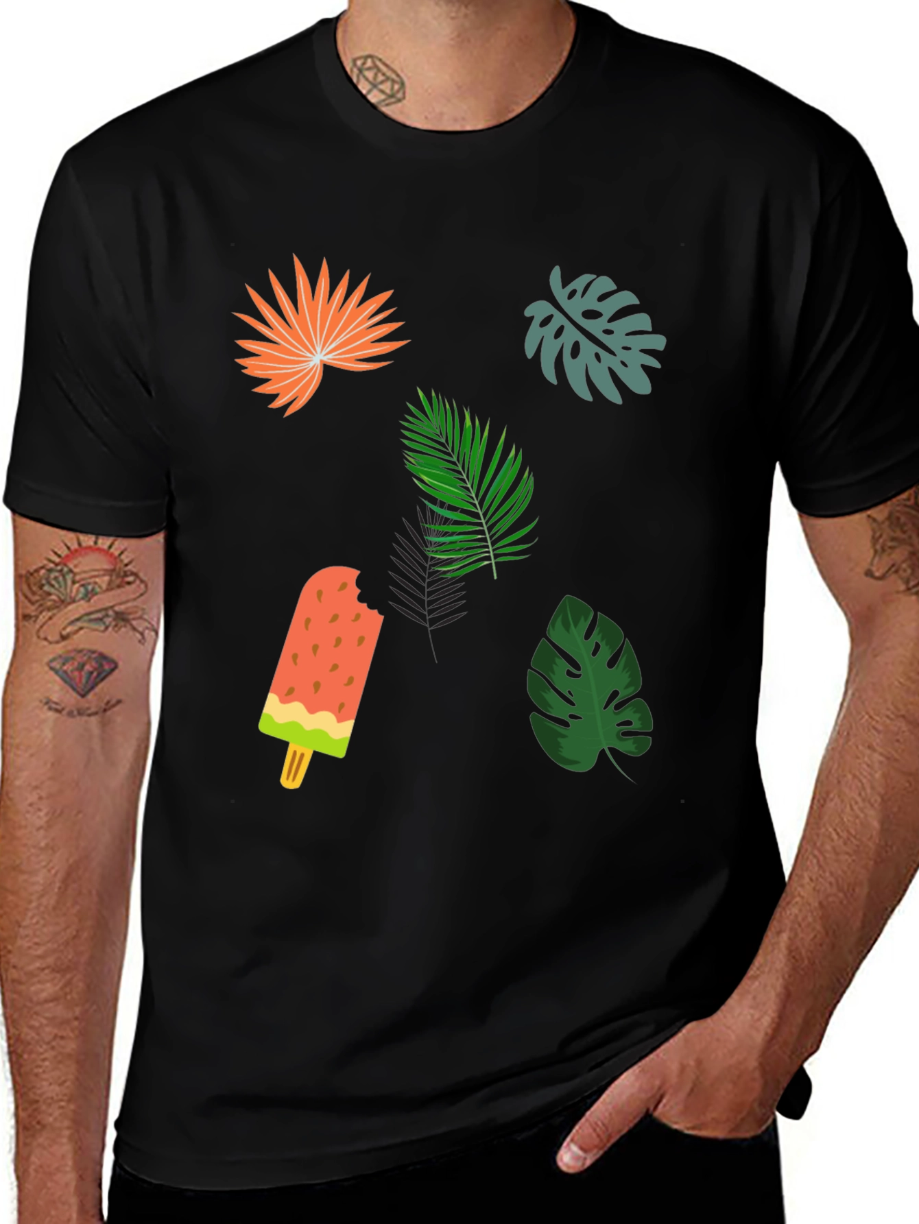 Tropical Print Graphic Tee - Summer Vibes