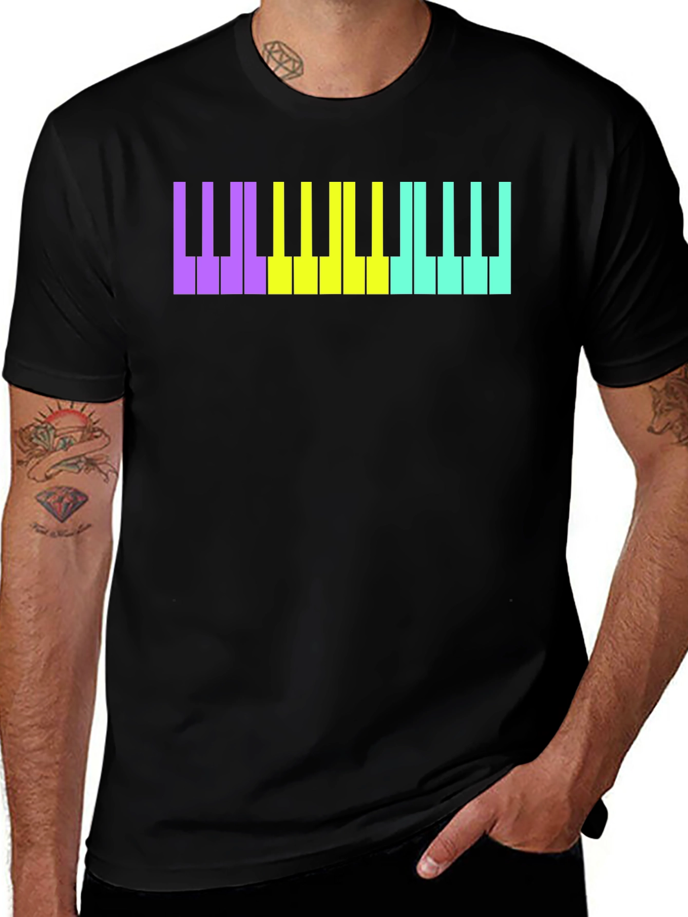 Variant 14 of Colorful Piano Keys T-Shirt - Music Lover Tee