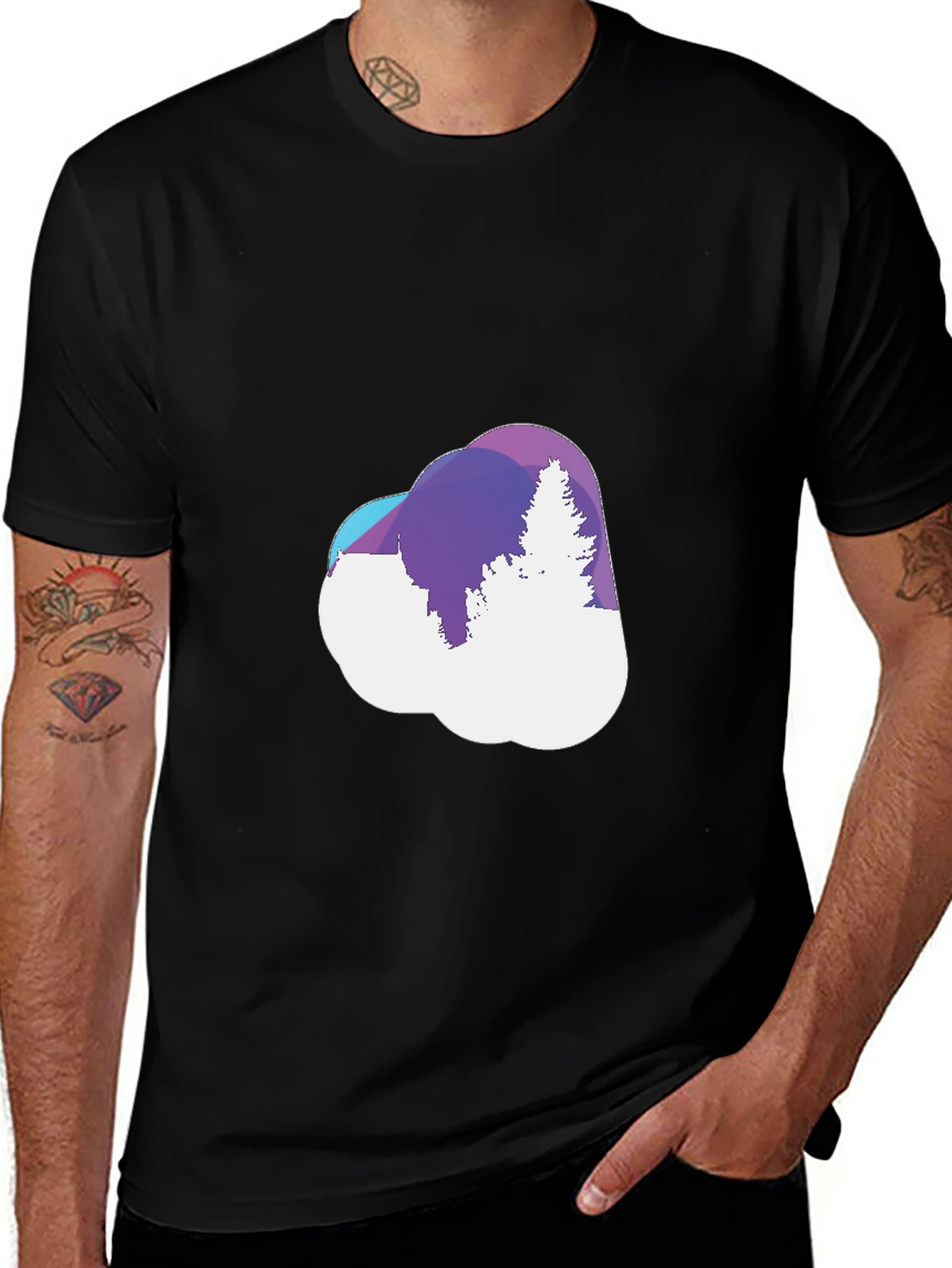 Variant 20 of Abstract Forest Cloud Tee - Stylish Graphic T-Shirt