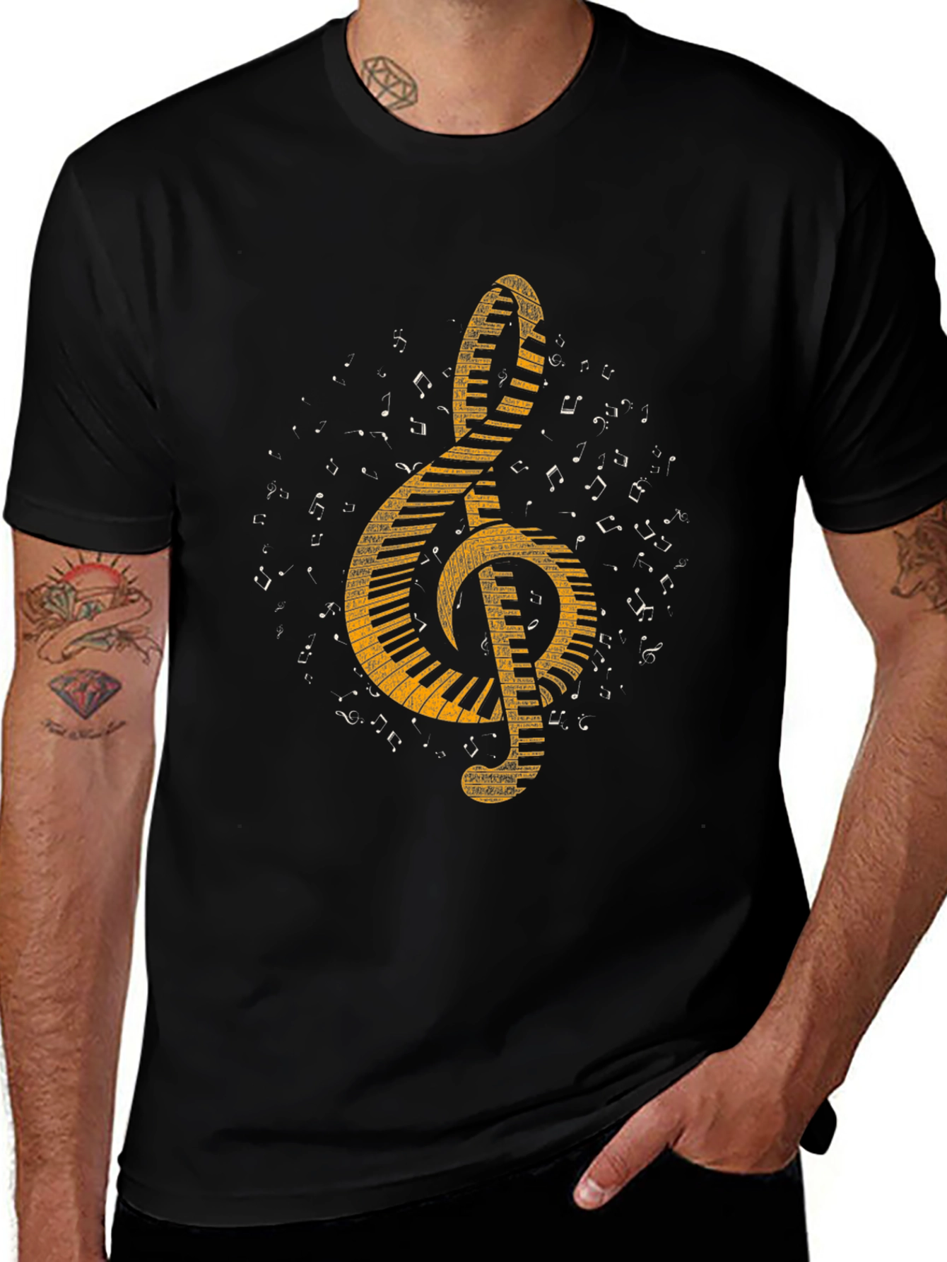 Variant 5 of Music Treble Clef Piano Keys Graphic Tee