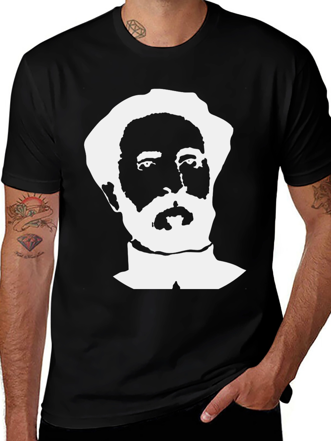 Variant 5 of Black T-Shirt: Haile Selassie Silhouette Graphic