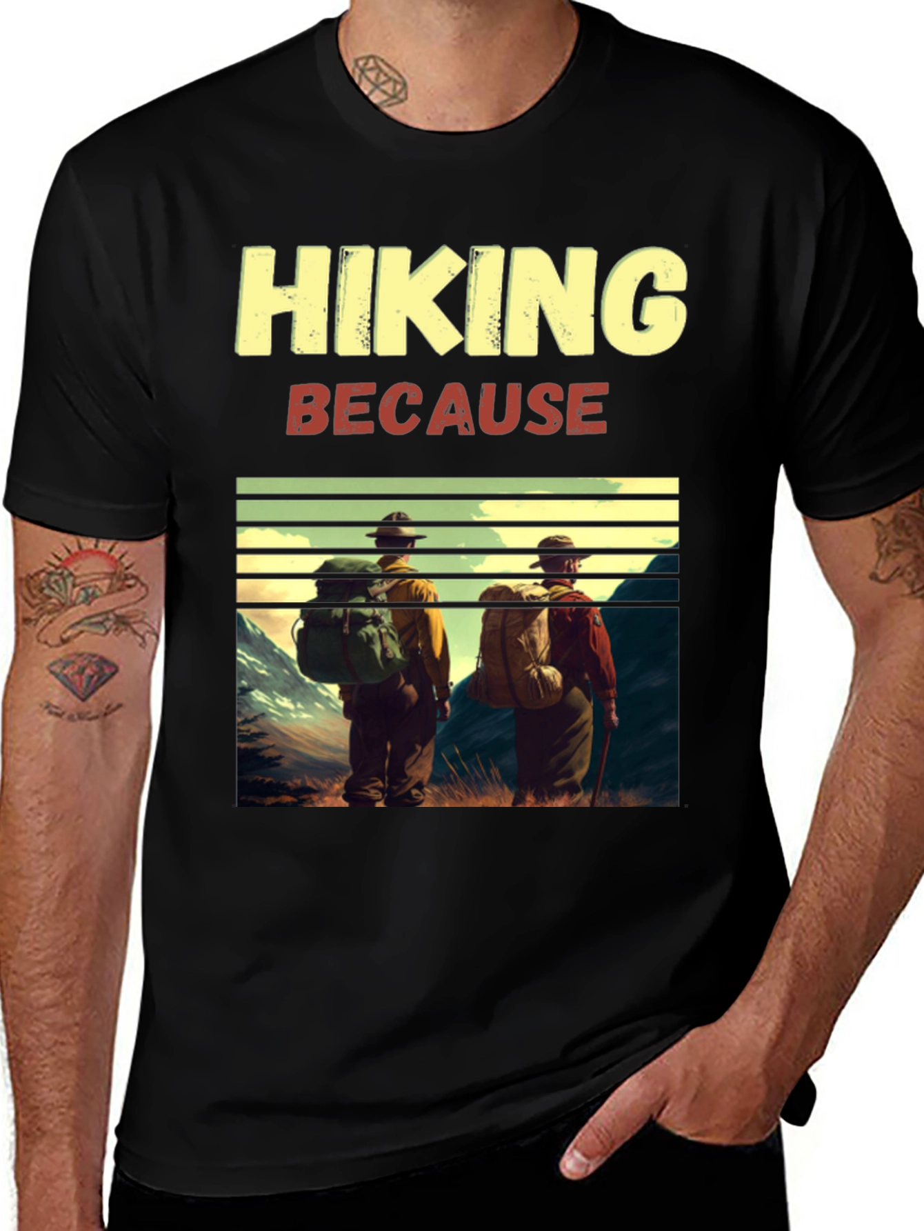 Variant 29 of Hiking T-Shirt - Because Adventure Awaits
