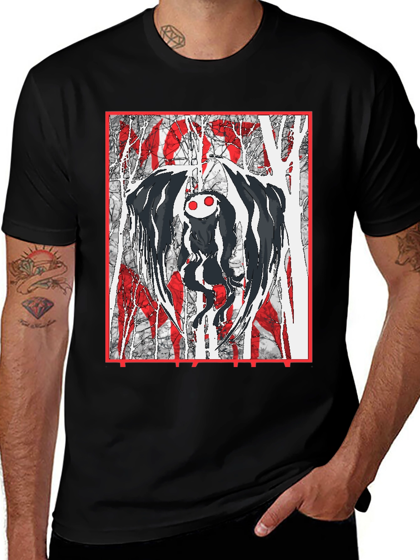 Mothman Graphic Print T-Shirt