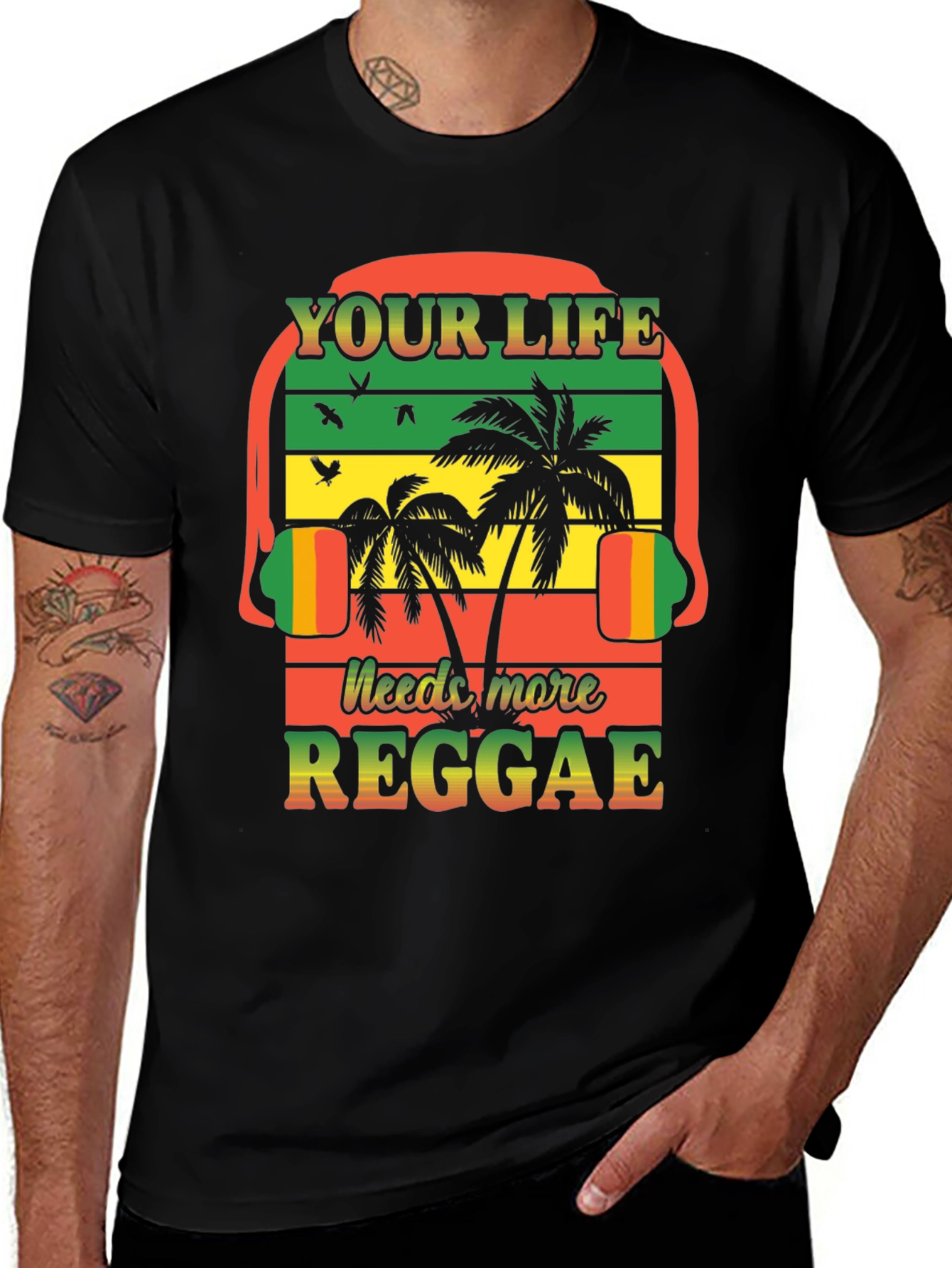 Variant 6 of Reggae Life T-Shirt - Island Vibes Graphic Tee