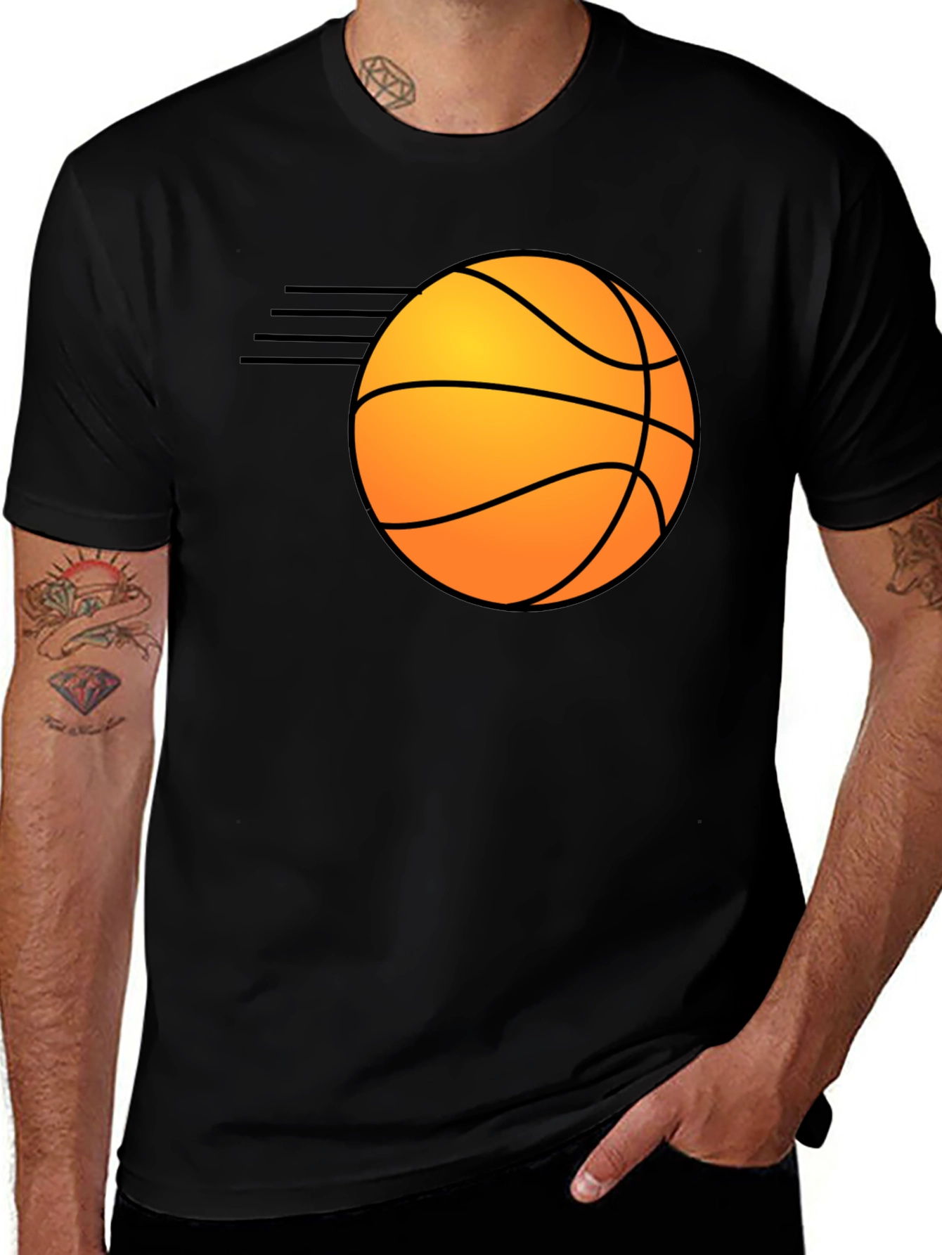 Variant 20 of Basketball Graphic Tee - Black
