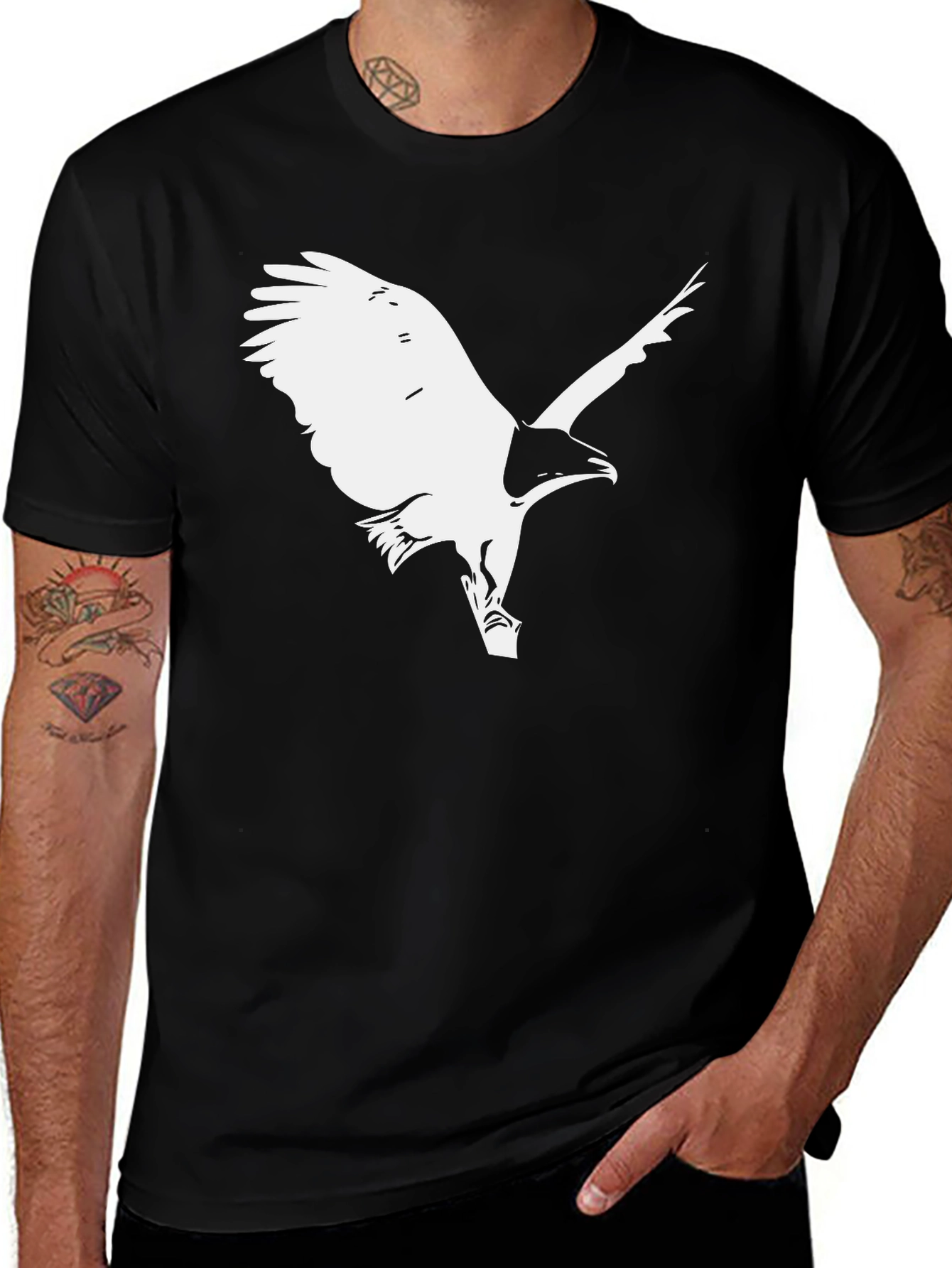 Variant 16 of Eagle Graphic T-Shirt - Men's Black Tee