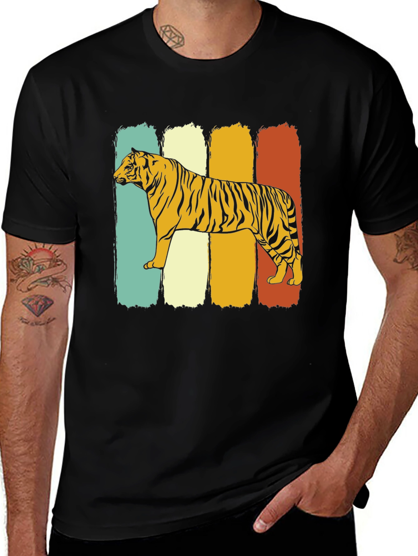 Variant 17 of Vintage Tiger Graphic Tee - Retro Style