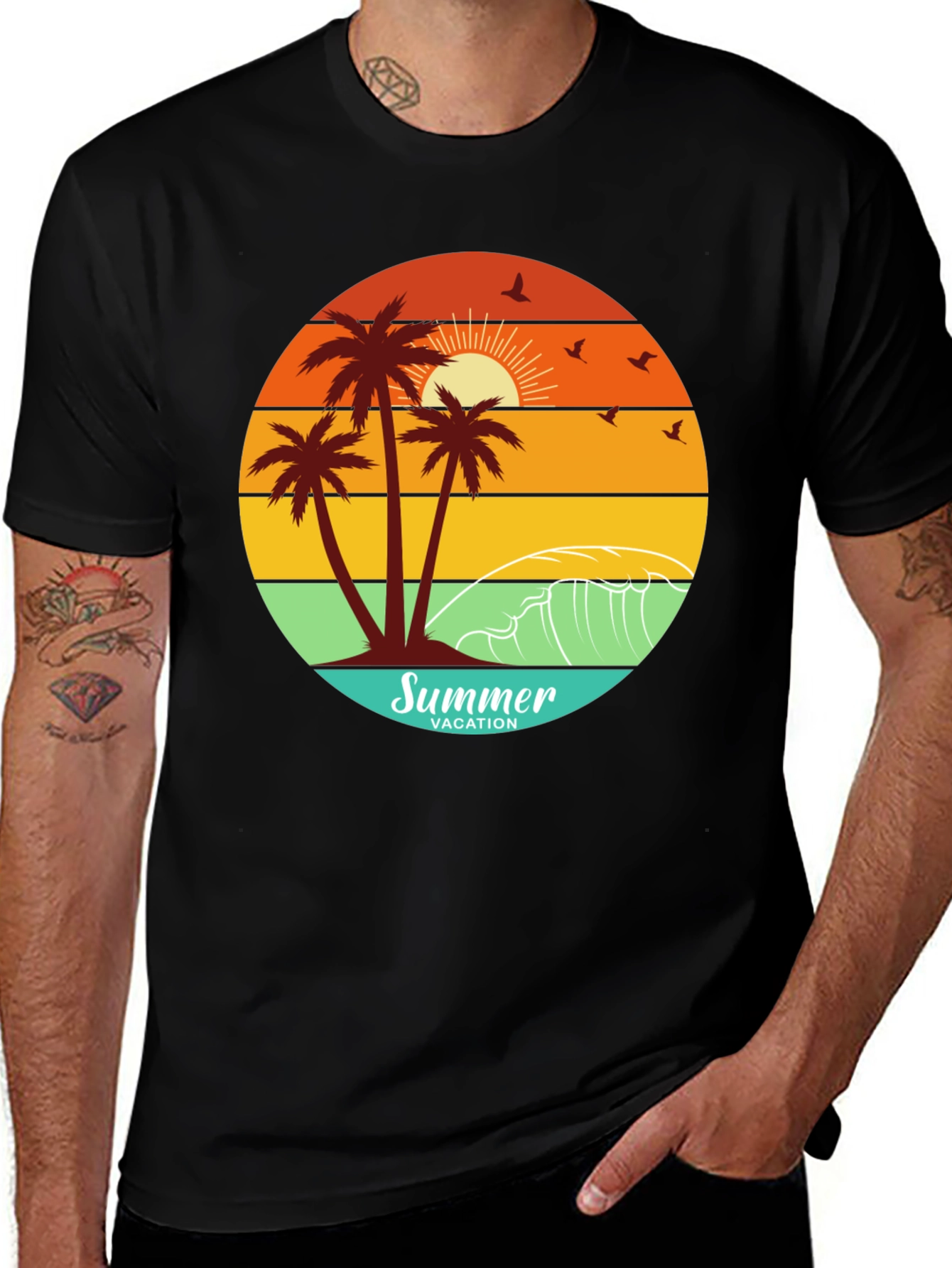 Variant 14 of Summer Vacation Palm Tree T-Shirt
