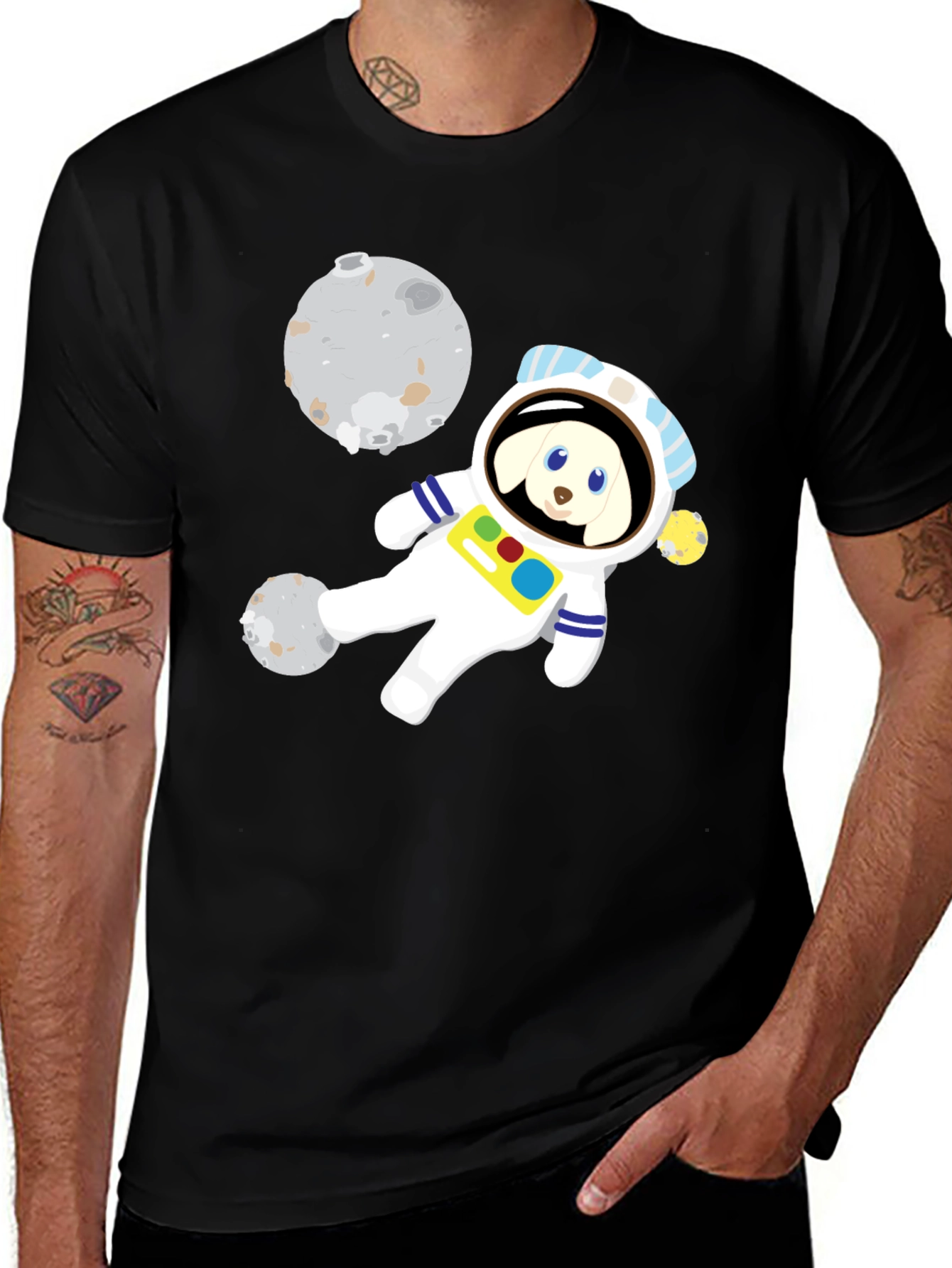 Variant 12 of Astronaut Dog T-Shirt - Space Adventure Tee