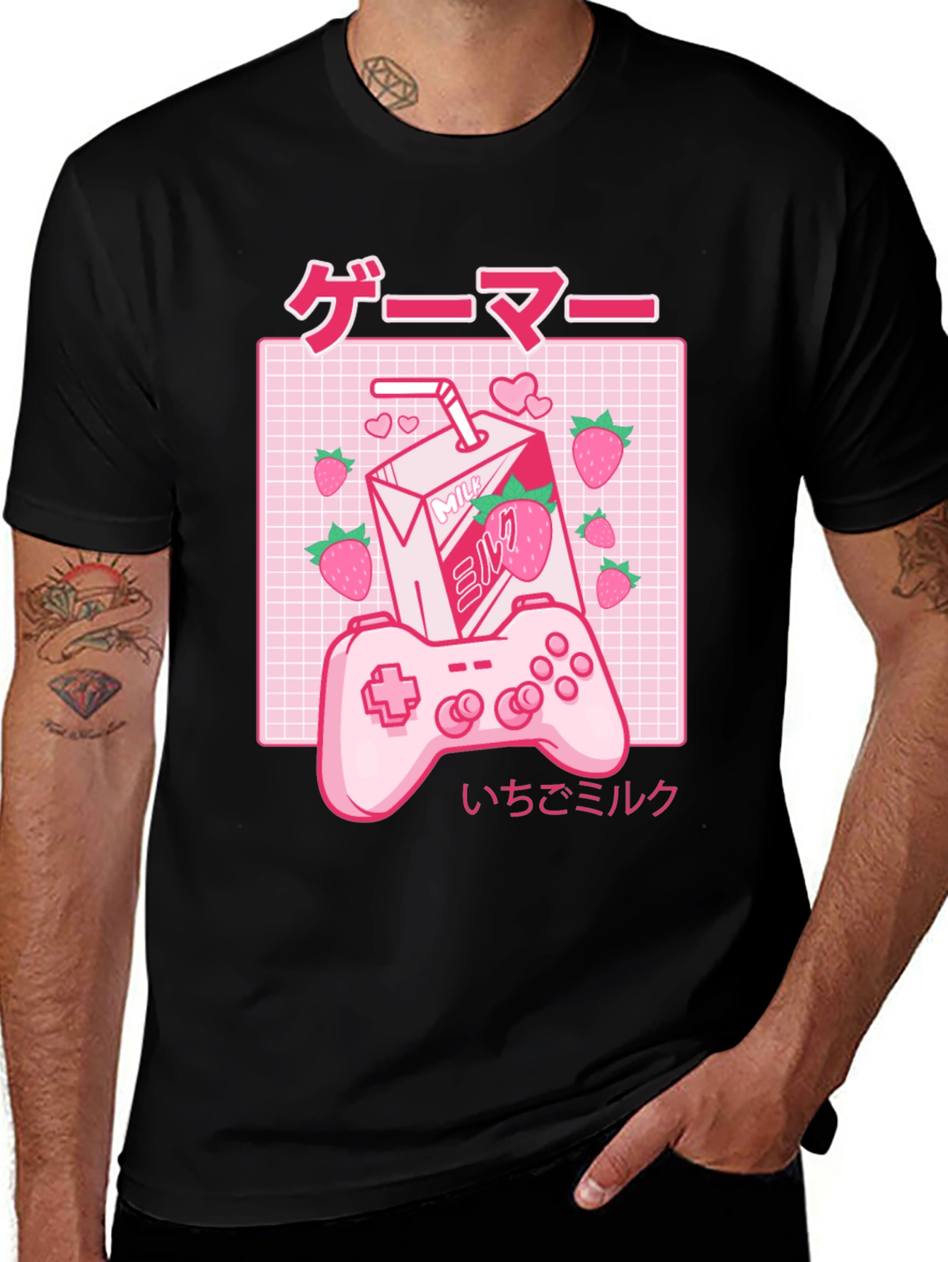 Variant 12 of Gamer Milk Strawberry T-Shirt