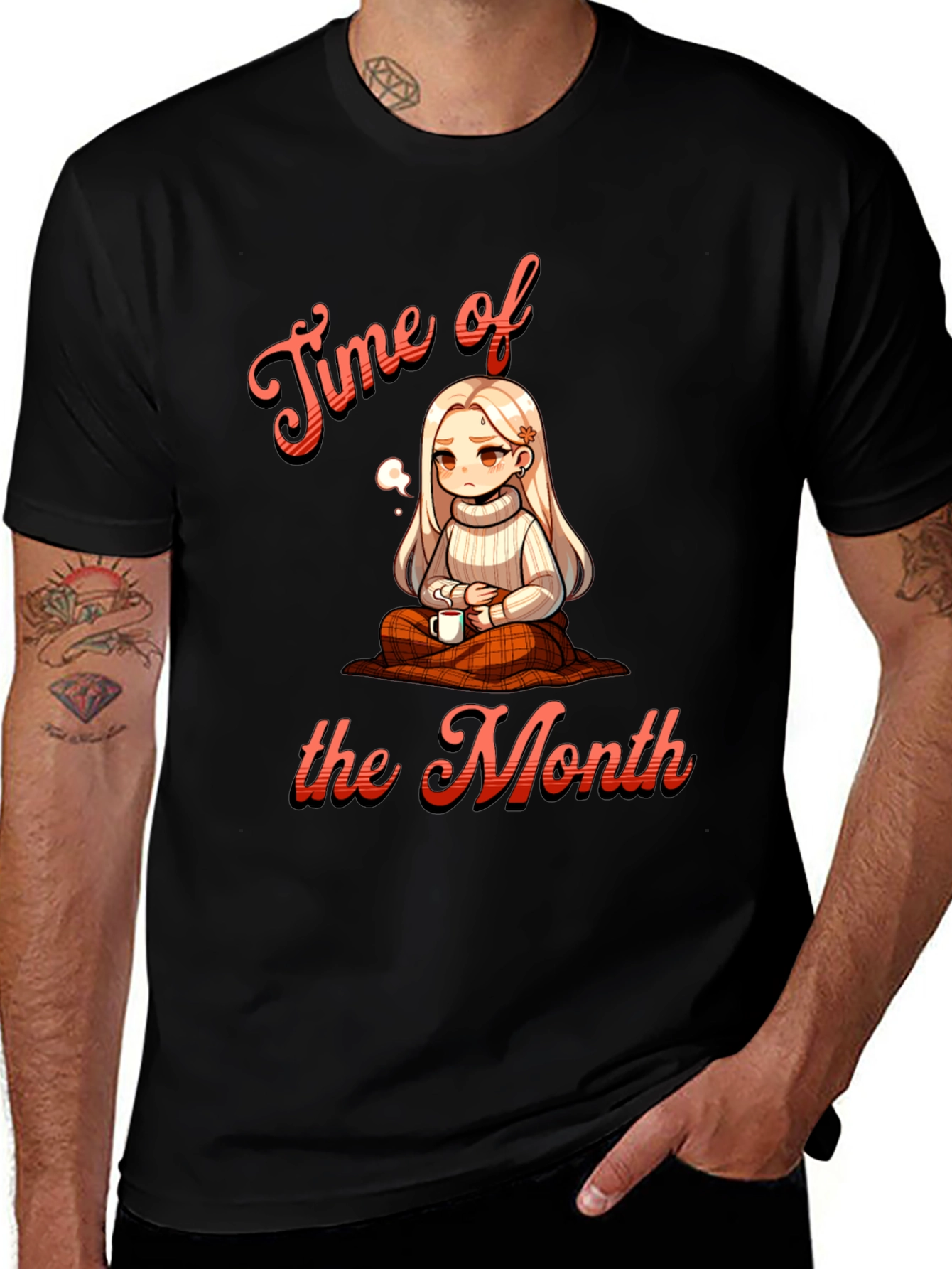 Variant 26 of Time of the Month Graphic Tee - Black Comfort Fit