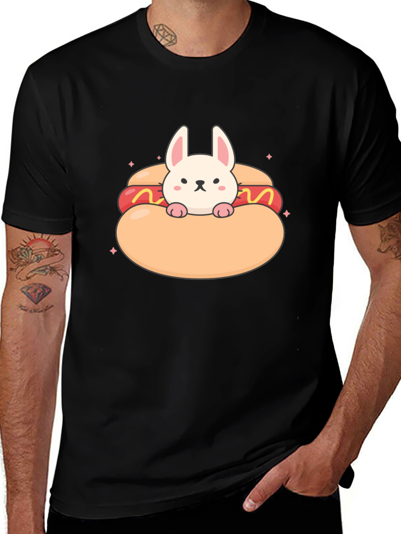 Variant 2 of Bunny in a Hotdog T-Shirt: Cute & Comfy Tee