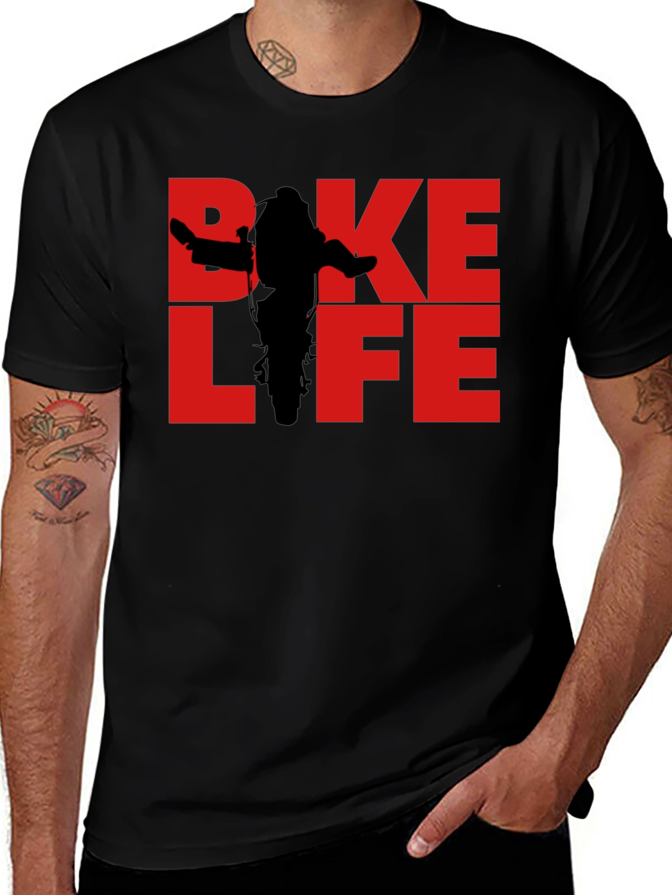 Bike Life Graphic Tee - Black Cotton T-Shirt